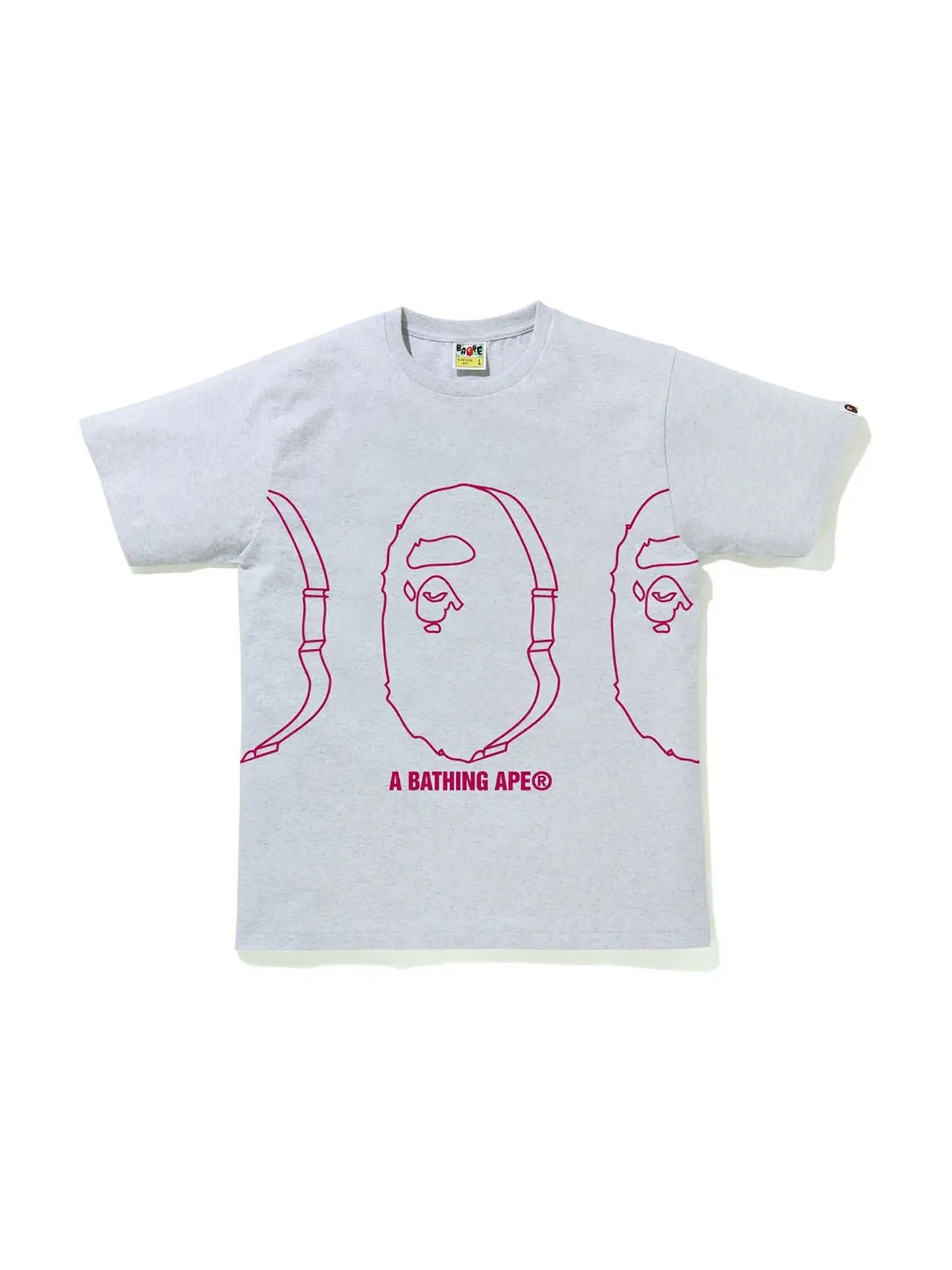 Мужская футболка с принтом Solid Ape Head Tee BAPE — изображение 1 из 2, серый