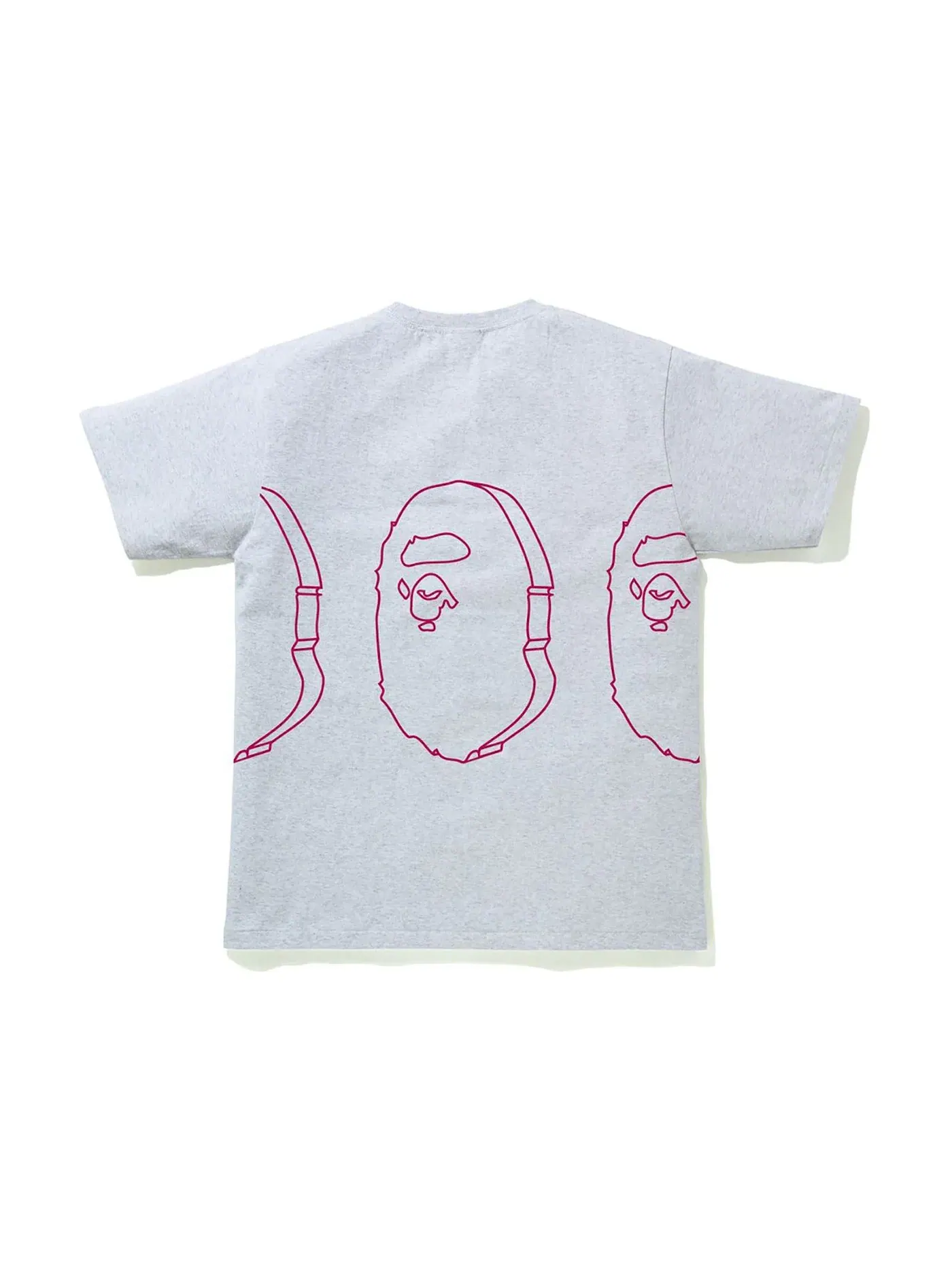 Мужская футболка с принтом Solid Ape Head Tee BAPE — изображение 2 из 2, серый