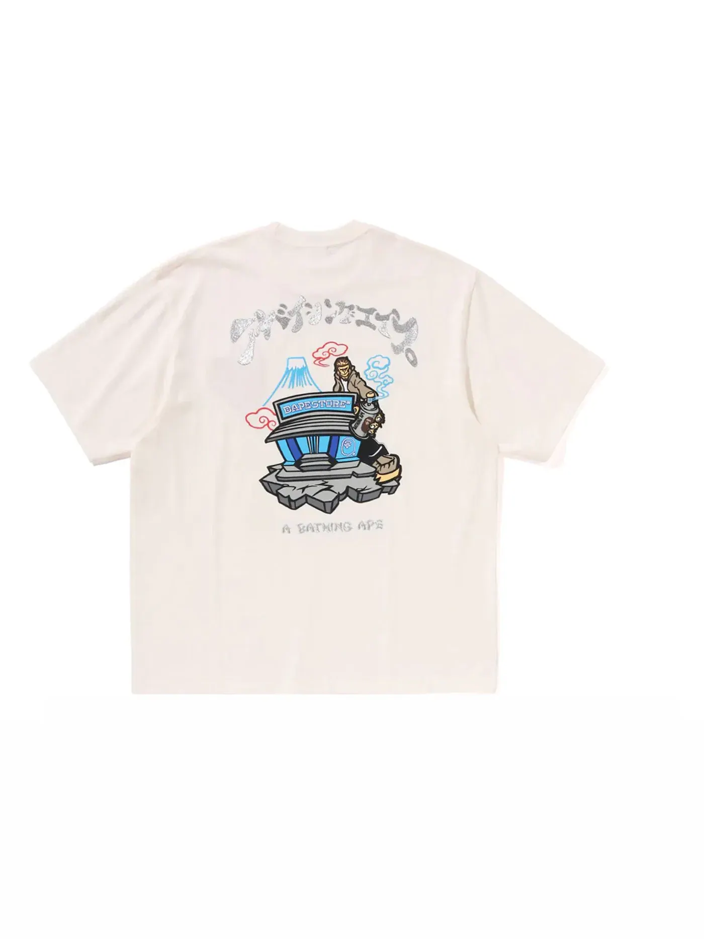 Мужская футболка с принтом BAPE Souvenir Relaxed Fit Tee BAPE — изображение 2 из 3, белый