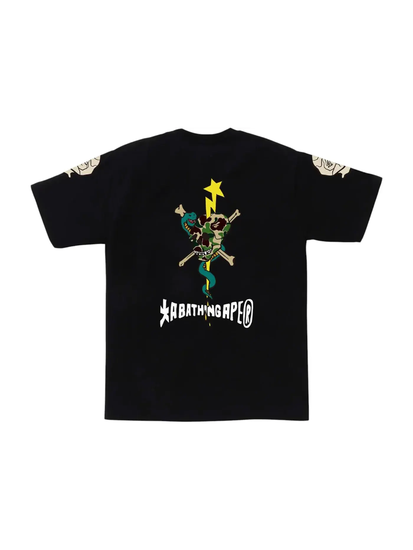 Мужская футболка с принтом Souvenir Skull BAPE — изображение 2 из 2, черный