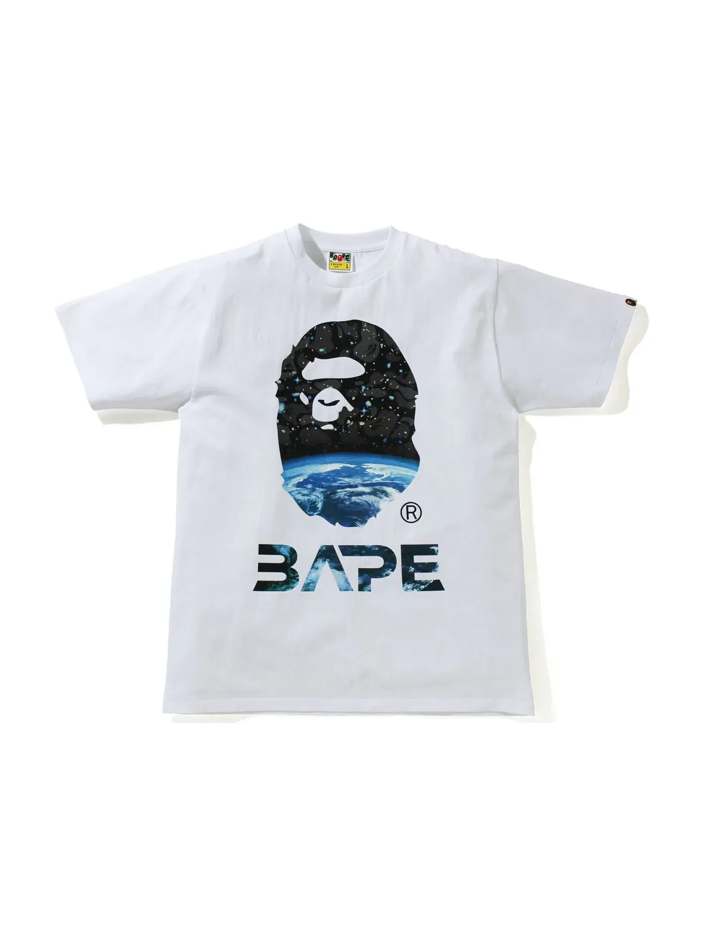 Мужская футболка с принтом BAPE Space Camo Ape Head Tee BAPE — изображение 1 из 1, белый