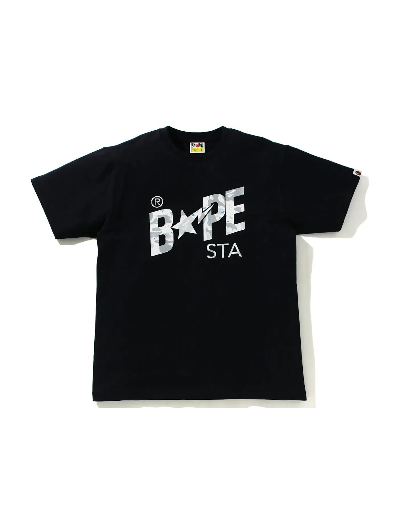 Мужская футболка с принтом BAPE Space Camo BAPE Sta Logo Tee BAPE — изображение 1 из 2, черный