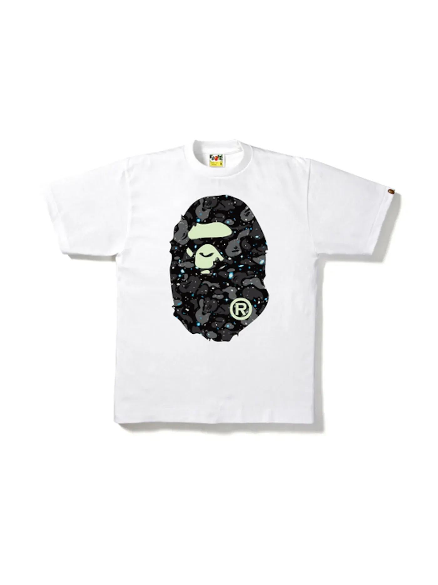 Мужская футболка с принтом BAPE Space Camo Big Ape Head Tee BAPE — изображение 1 из 2, белый