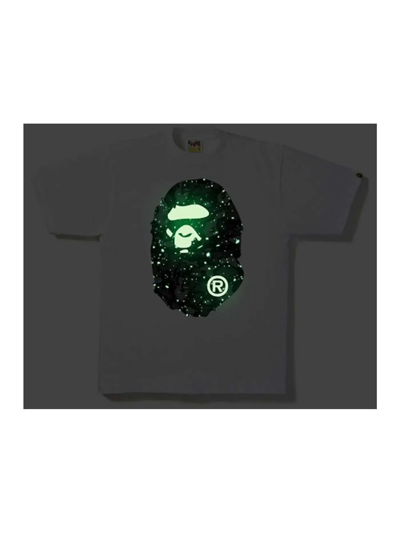 Мужская футболка с принтом BAPE Space Camo Big Ape Head Tee BAPE — изображение 2 из 2, белый