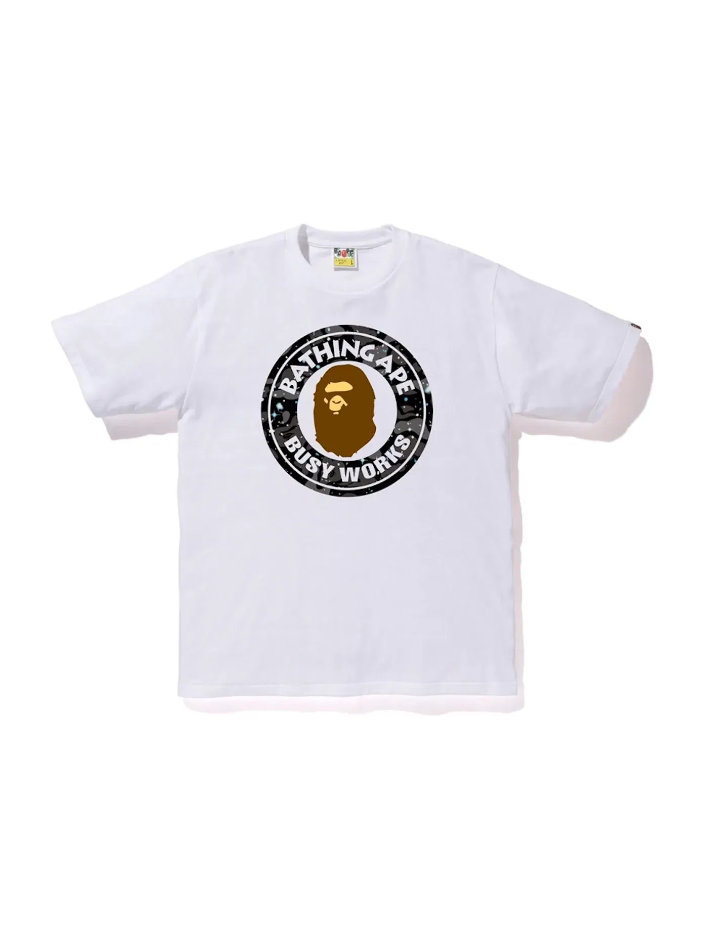 Мужская футболка с принтом BAPE Space Camo Busy Works Tee — изображение 1 из 2, белый