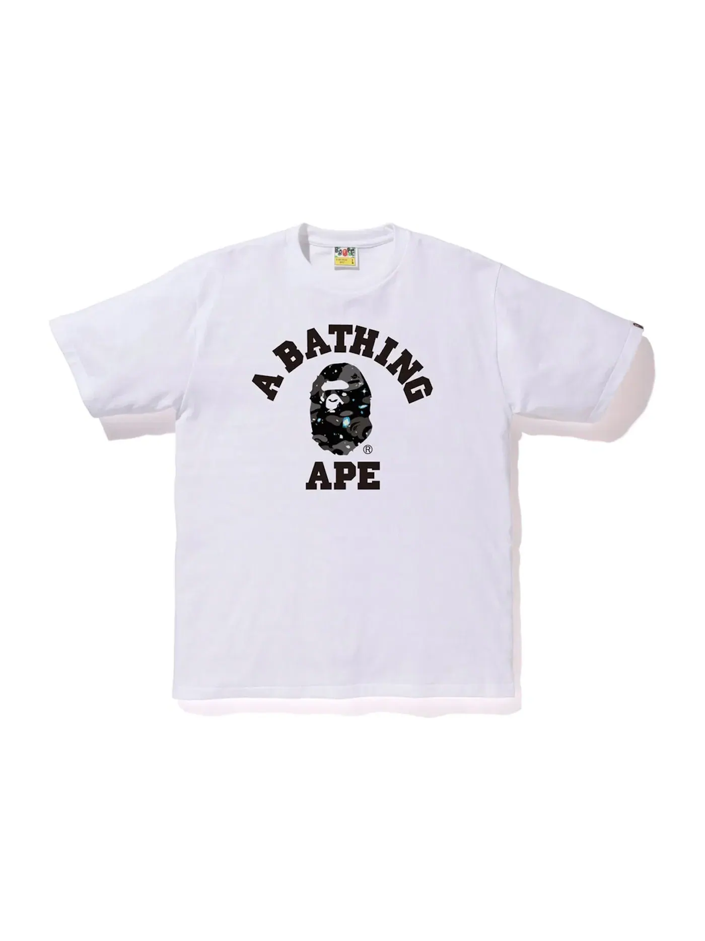Мужская футболка с принтом BAPE Space Camo College Tee — изображение 1 из 1, белый