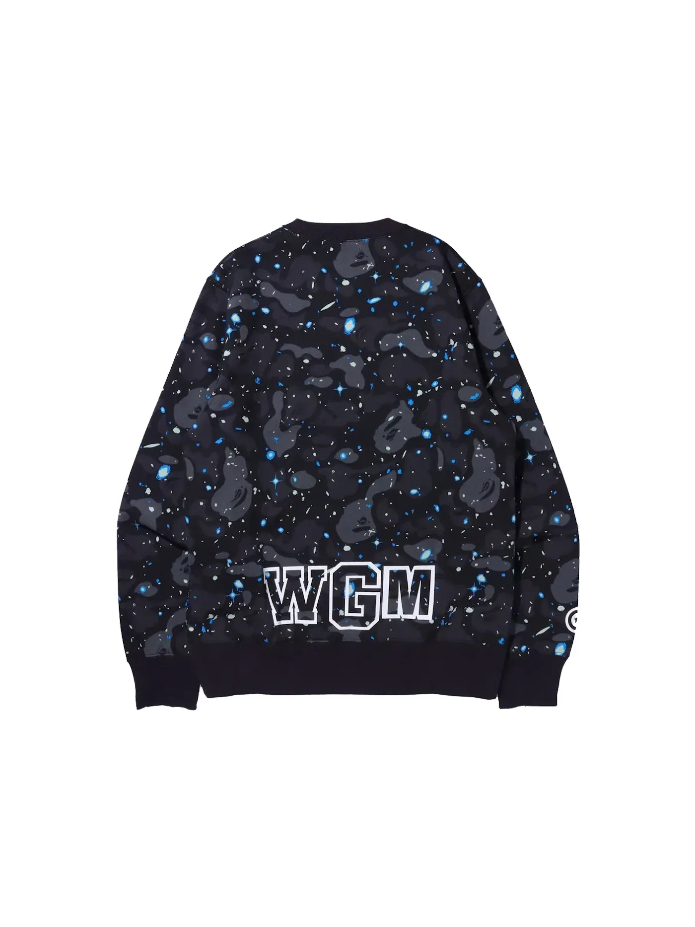 Мужской свитшот с принтом BAPE Space Camo Shark Crewneck BAPE — изображение 2 из 2, черный