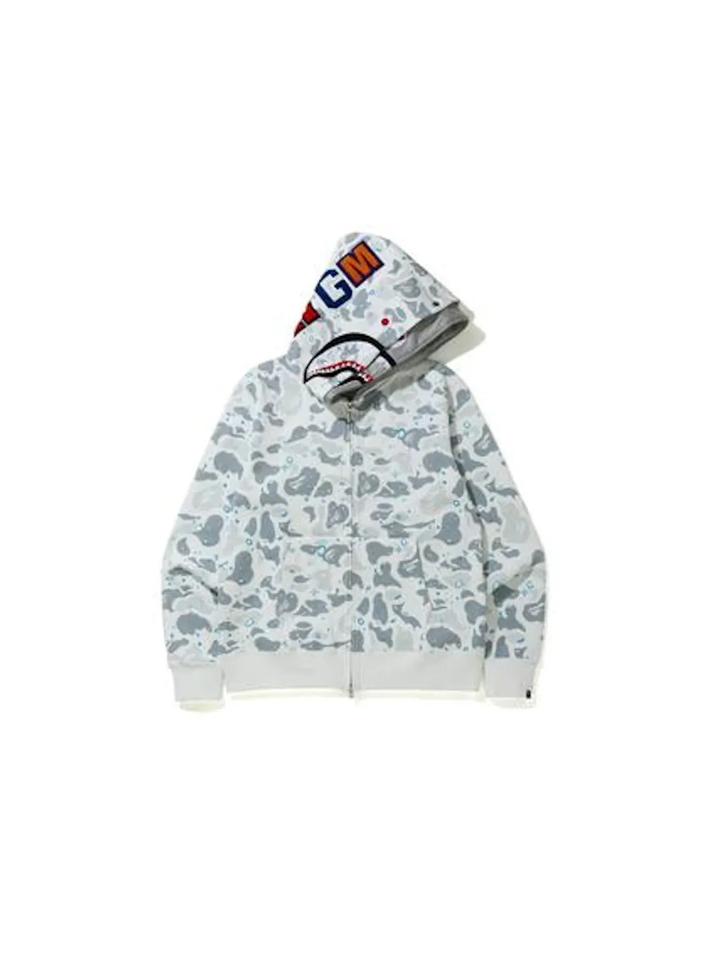 Мужская худи с принтом Space Camo Shark BAPE — изображение 1 из 2, белый мульти