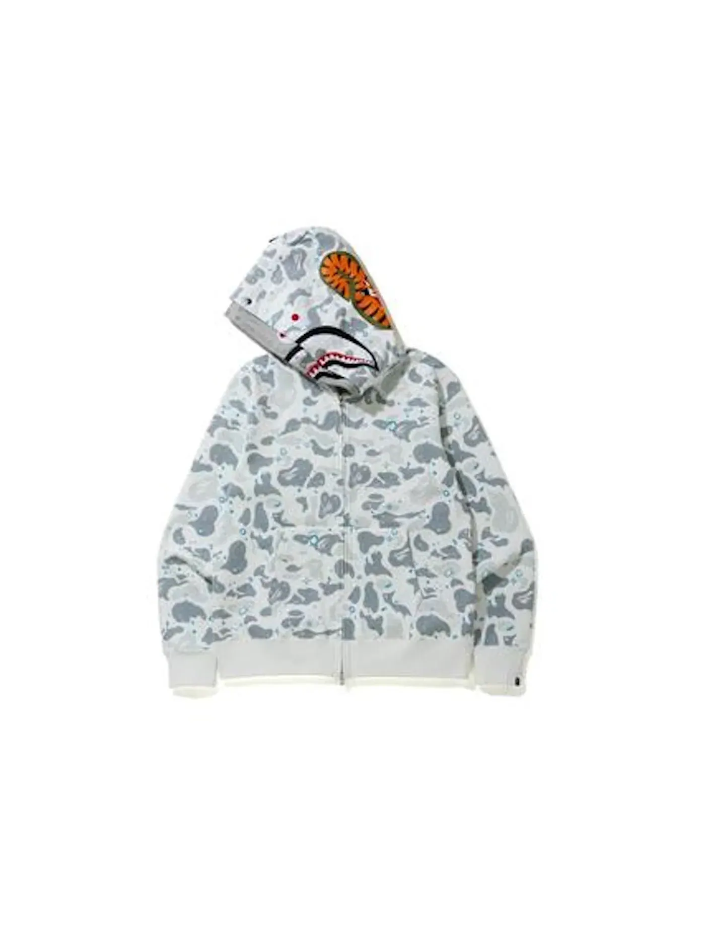 Мужская худи с принтом Space Camo Shark BAPE — изображение 2 из 2, белый мульти