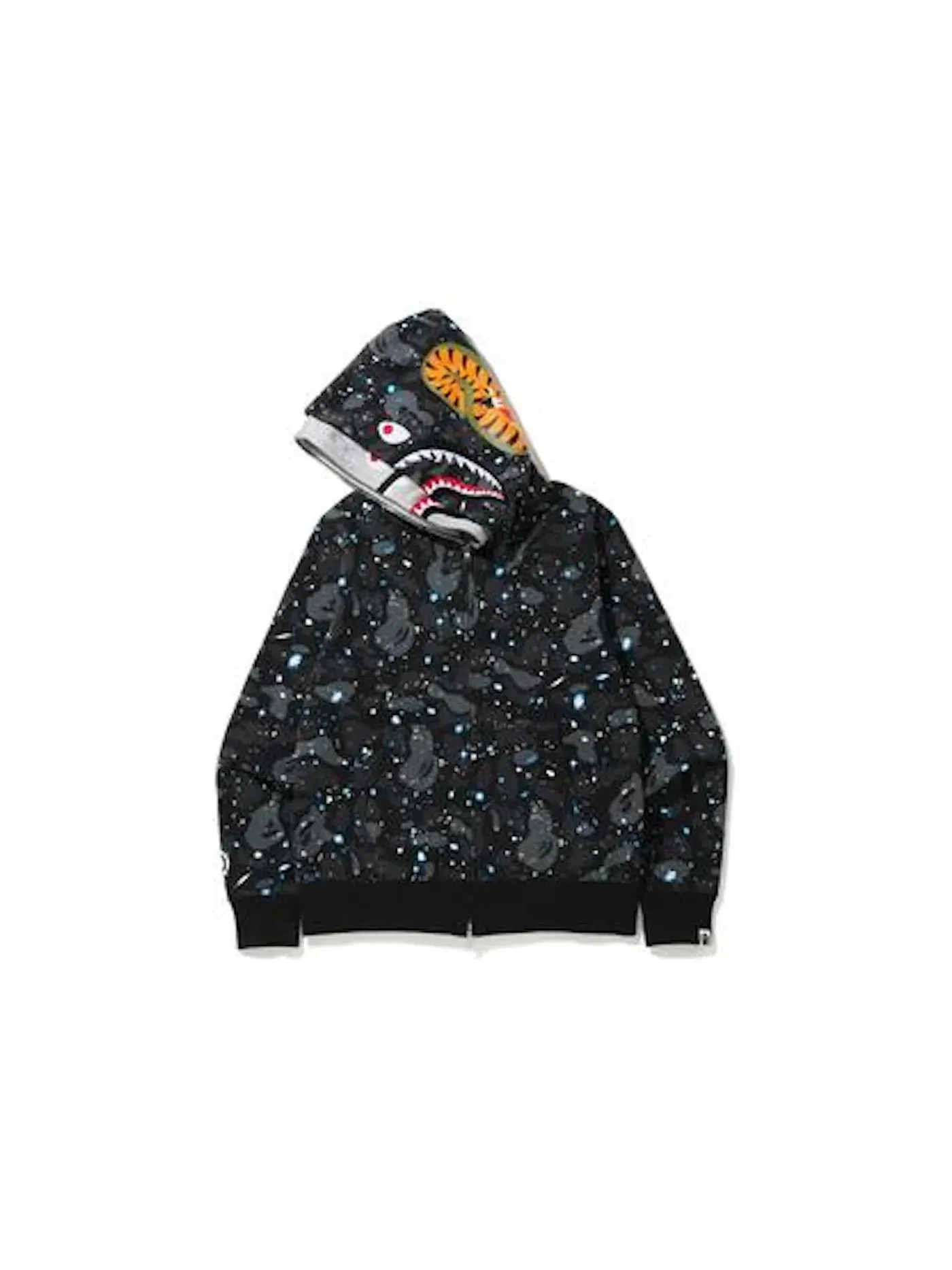 Мужская худи с принтом Space Camo Shark BAPE — изображение 2 из 2, черный мульти