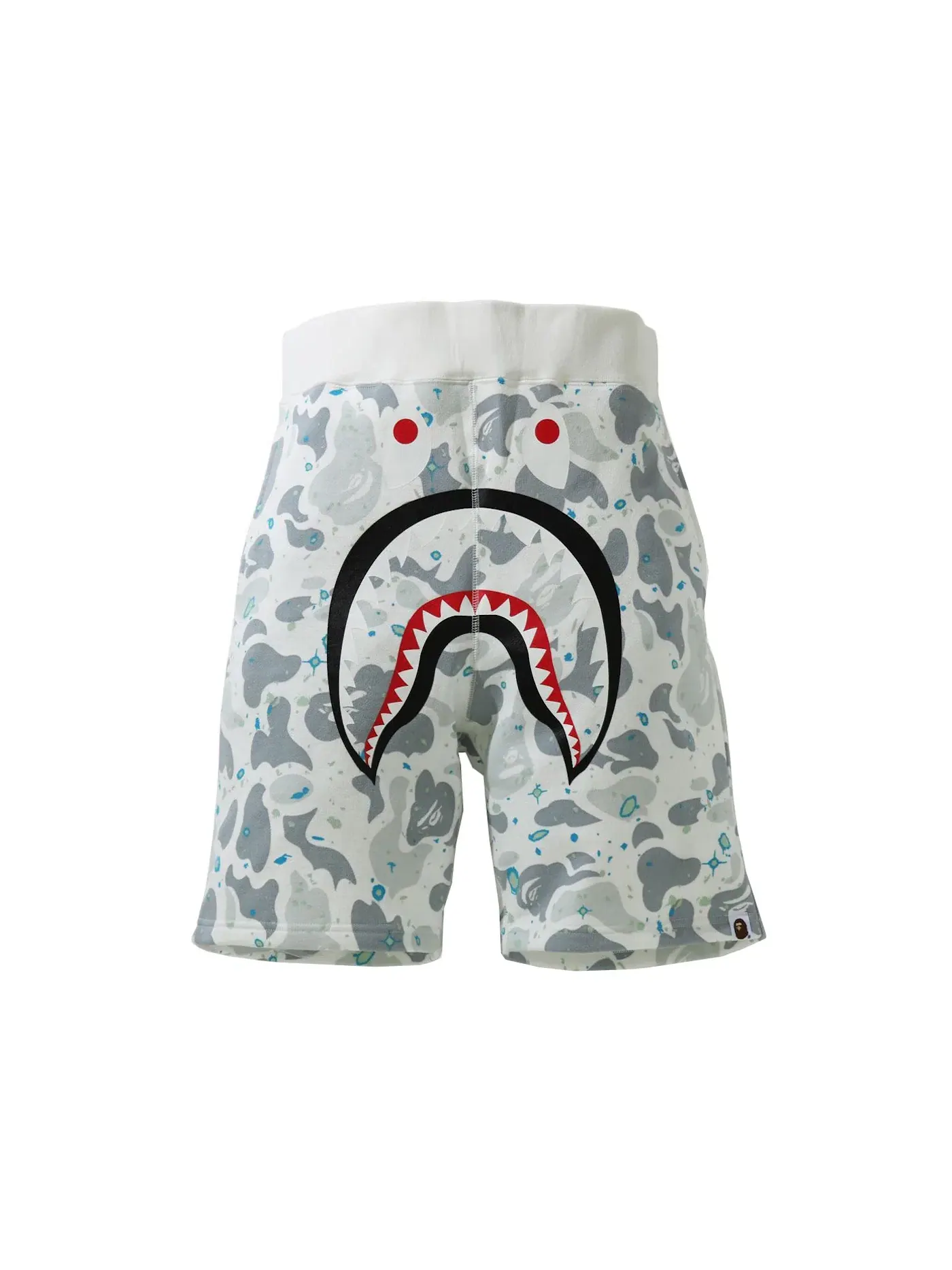 Мужские шорты с принтом Space Camo Shark BAPE — изображение 1 из 2, белый