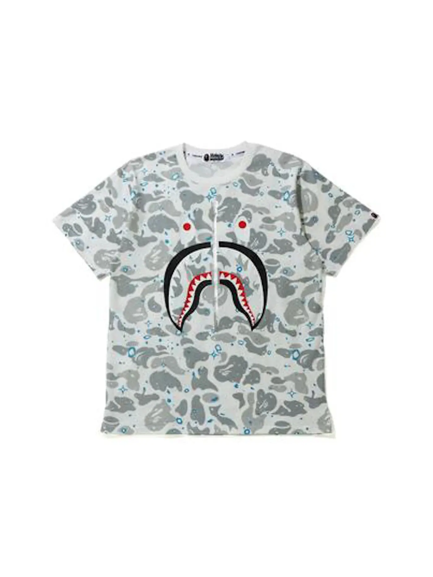 Мужская футболка с принтом BAPE Space Camo Shark Tee — изображение 1 из 2, белый мульти