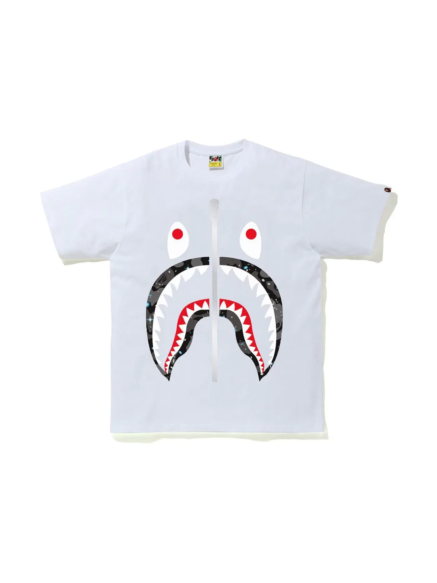 Мужская футболка с принтом BAPE Space Camo Shark Tee (SS21) BAPE — изображение 1 из 1, белый