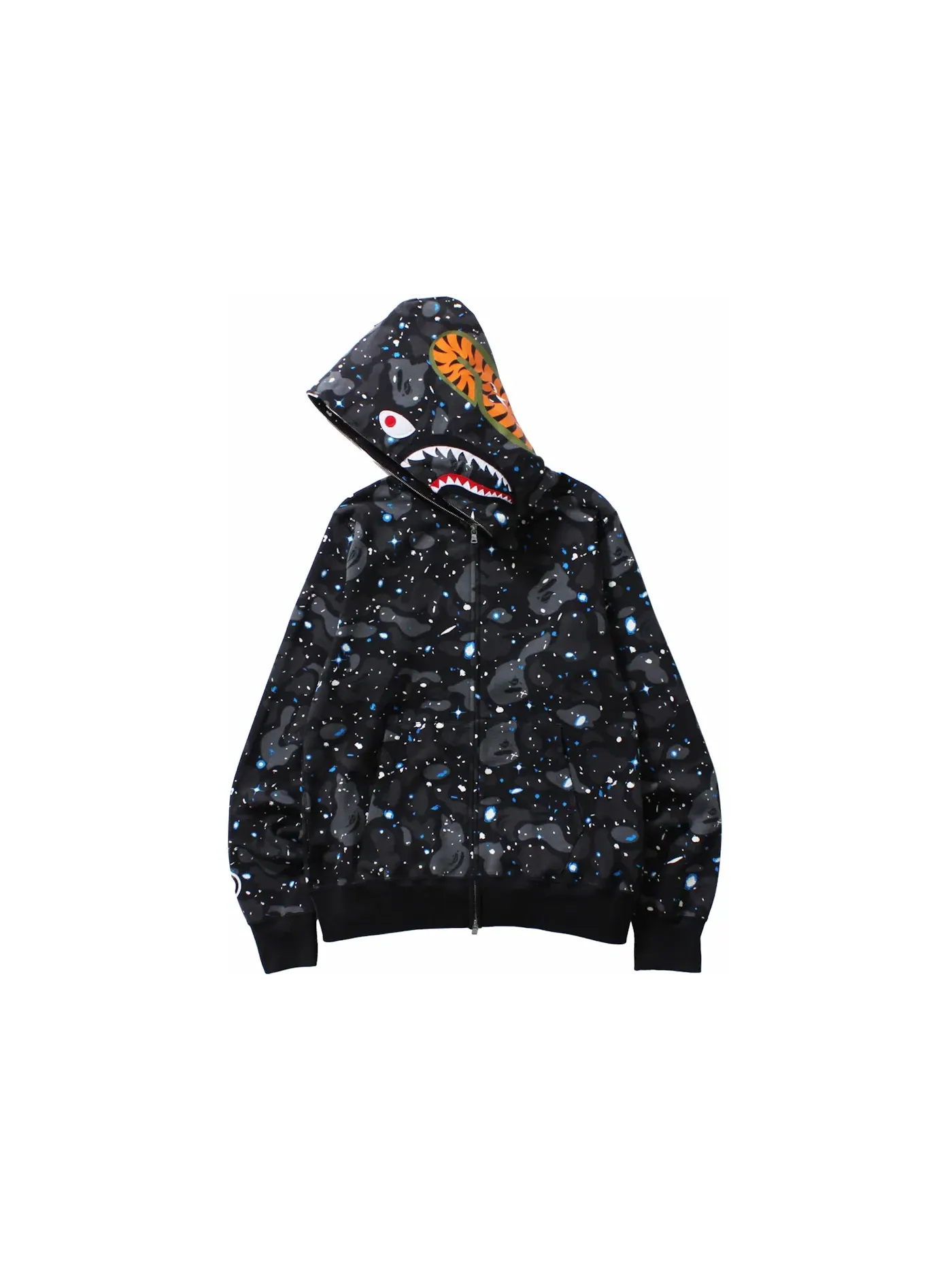Мужская худи с принтом Space Camo Shark WGM BAPE — изображение 1 из 3, черный