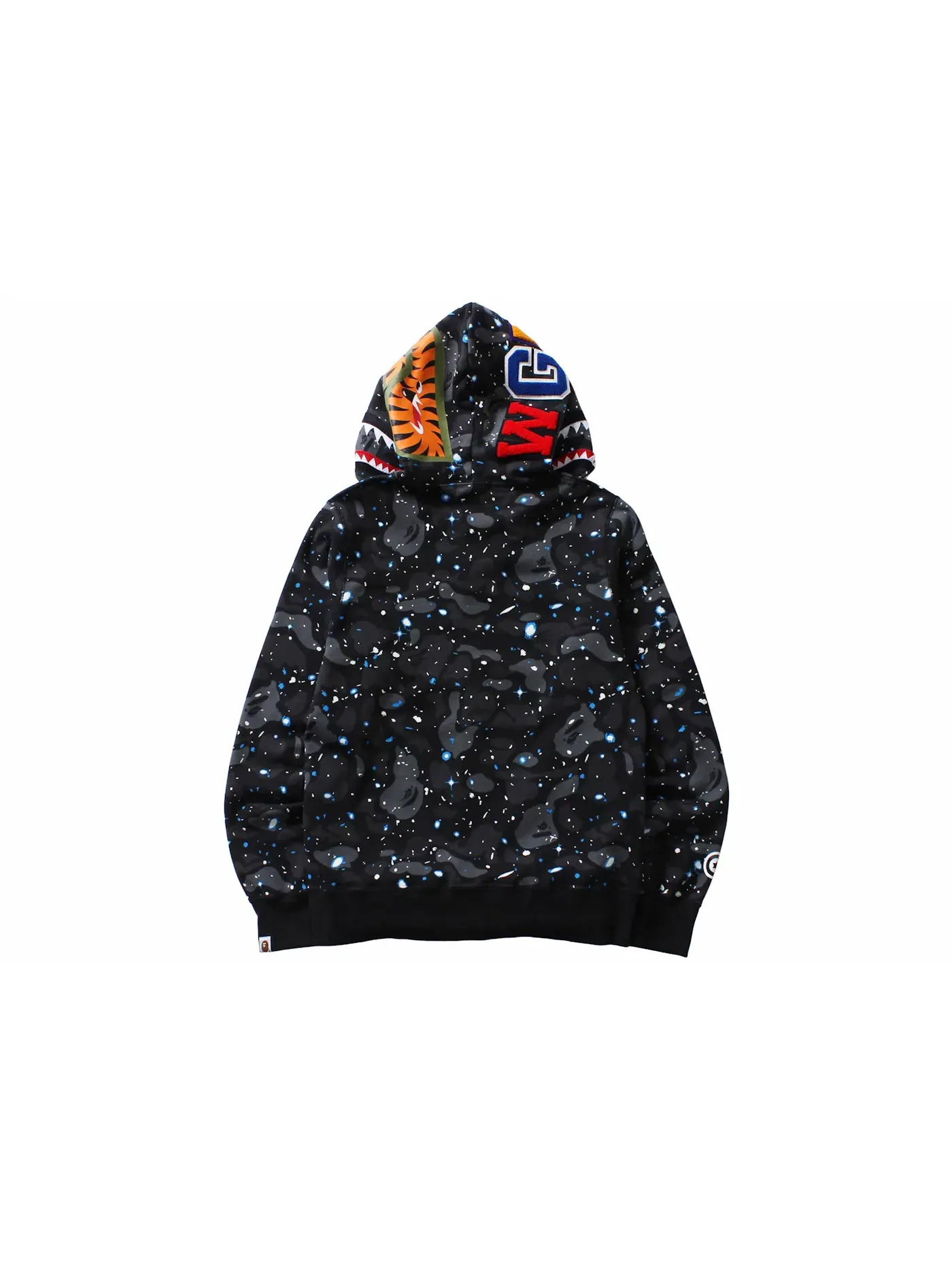 Мужская худи с принтом Space Camo Shark WGM BAPE — изображение 2 из 3, черный
