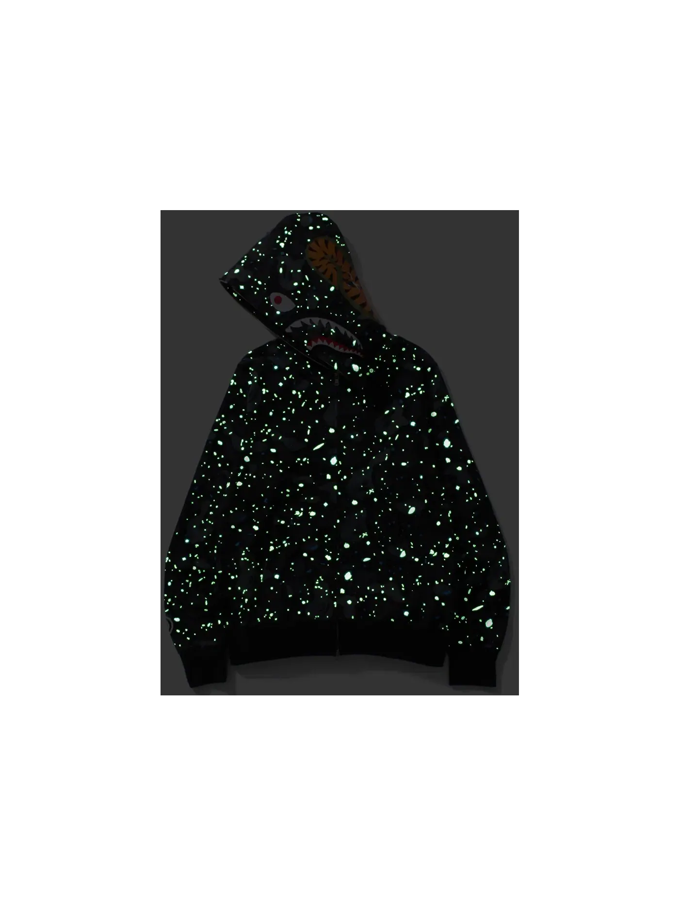 Мужская худи с принтом Space Camo Shark WGM BAPE — изображение 3 из 3, черный