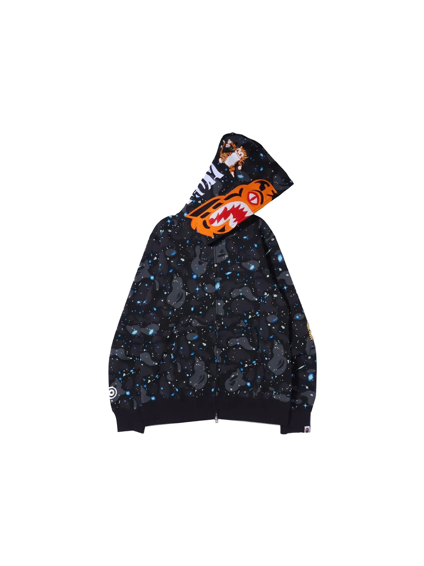 Мужская худи с принтом BAPE Space Camo Tiger Full Zip BAPE — изображение 1 из 3, черный