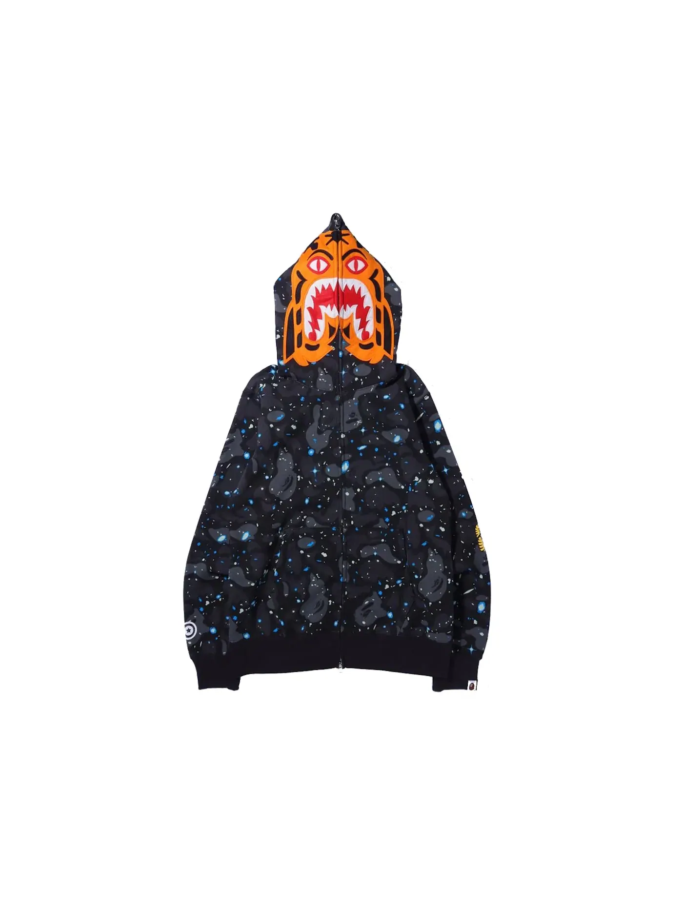 Мужская худи с принтом BAPE Space Camo Tiger Full Zip BAPE — изображение 3 из 3, черный