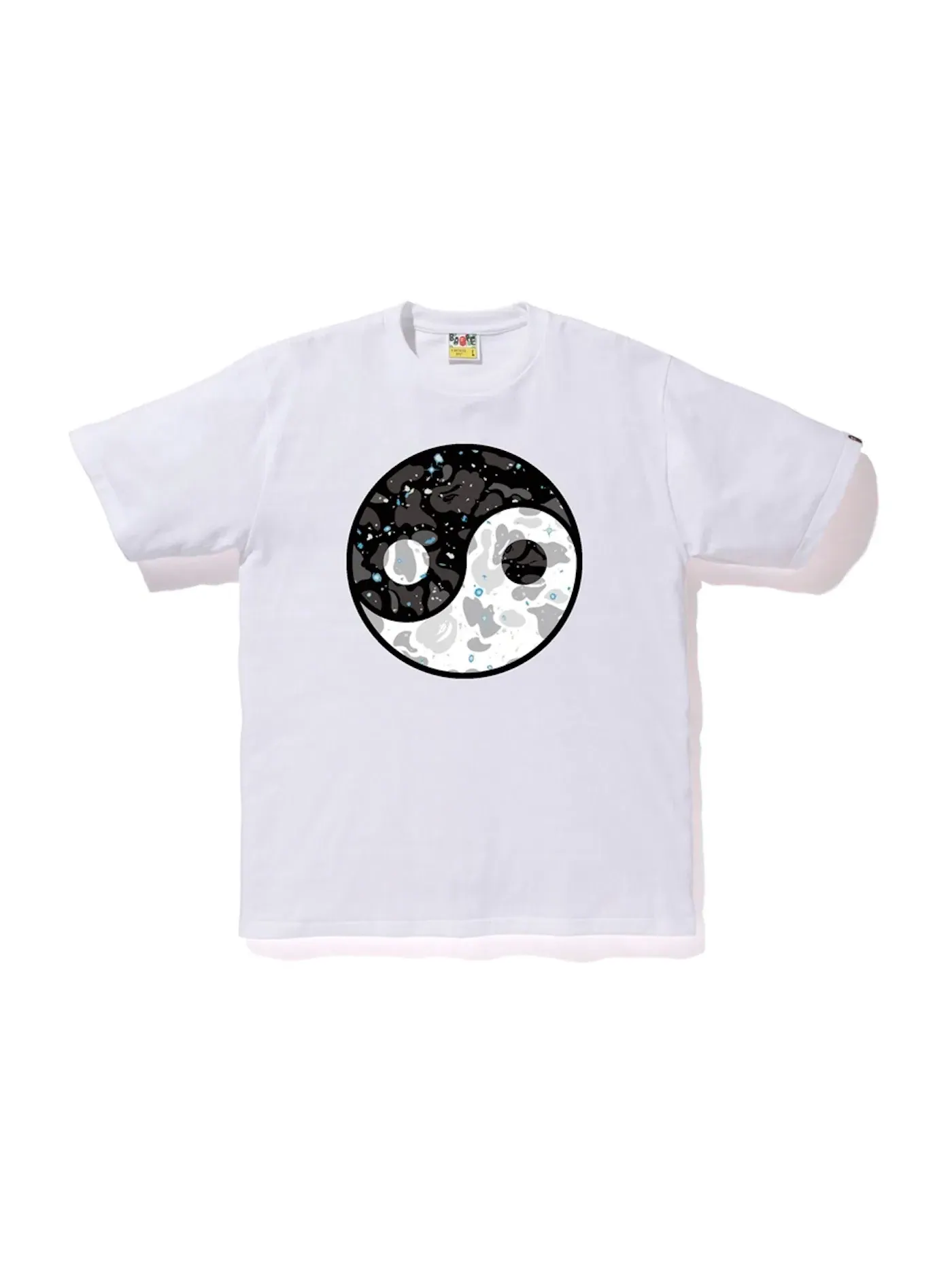 Мужская футболка с принтом BAPE Space Camo Yingyang Tee — изображение 1 из 2, белый
