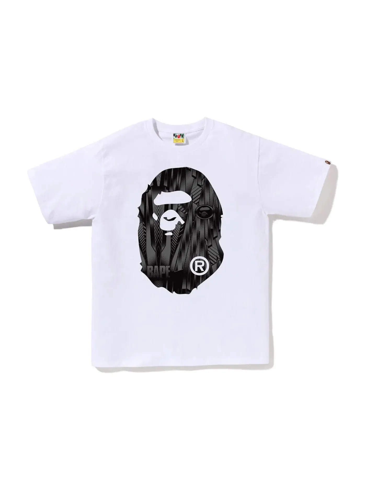 Мужская футболка с принтом Speed Racer Big Ape Head BAPE — изображение 1 из 2, белый черный
