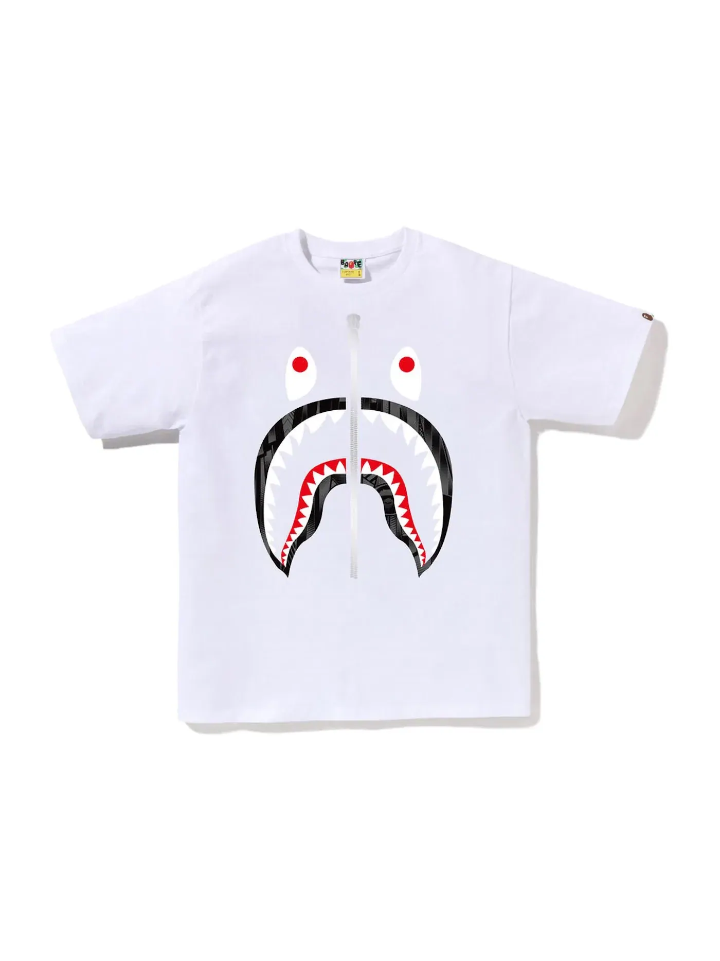 Мужская футболка с принтом Speed Racer Big Shark Tee BAPE — изображение 1 из 1, белый черный