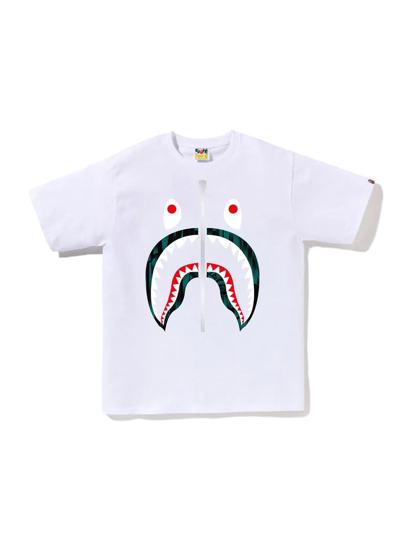 Мужская футболка с принтом Speed Racer Big Shark Tee BAPE — изображение 1 из 1, белый синий
