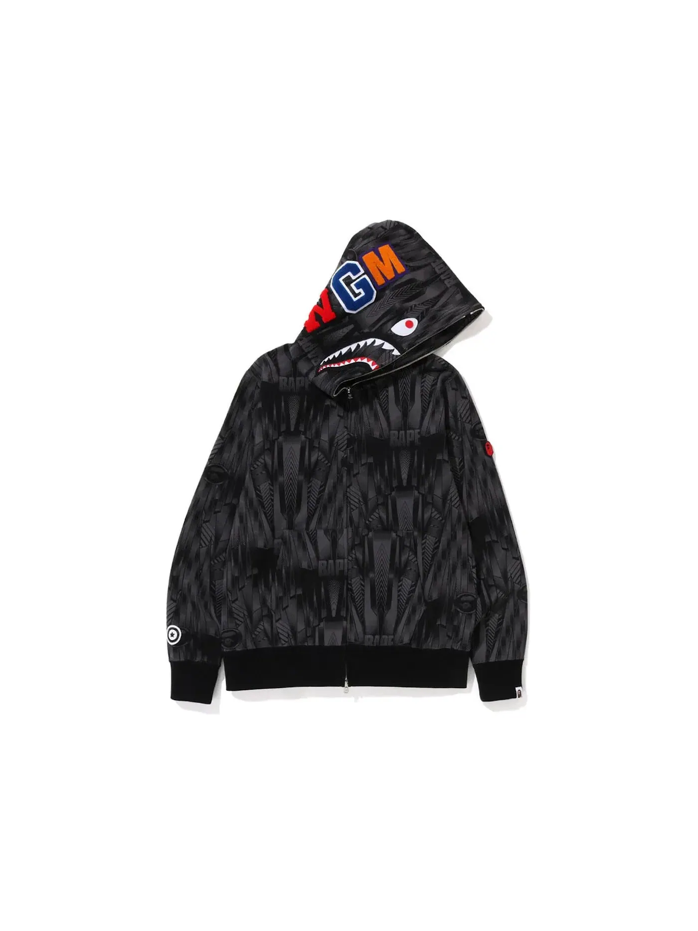 Мужская худи на молнии Speed Racer Shark Full Zip BAPE — изображение 1 из 2, черный