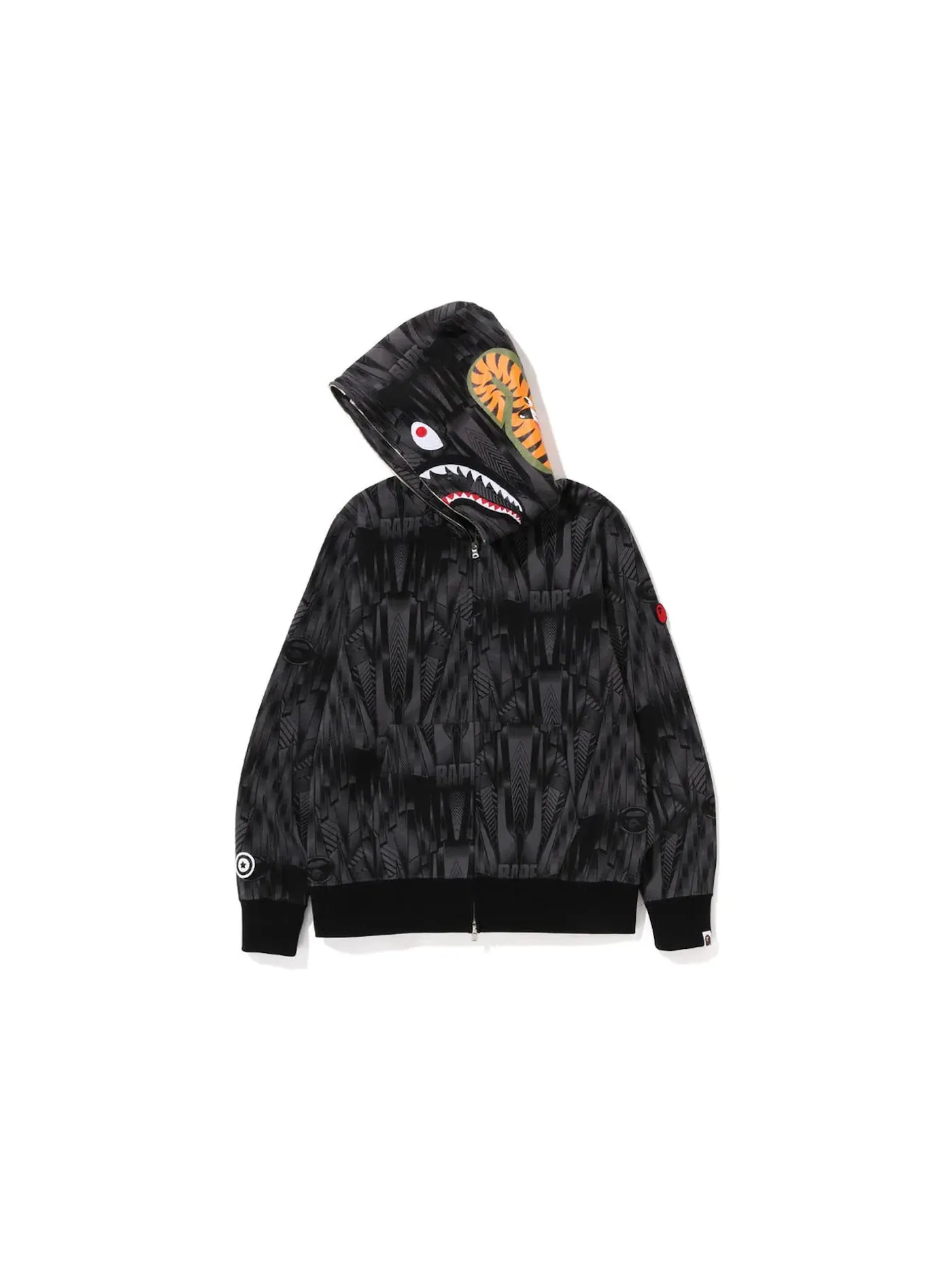 Мужская худи на молнии Speed Racer Shark Full Zip BAPE — изображение 2 из 2, черный