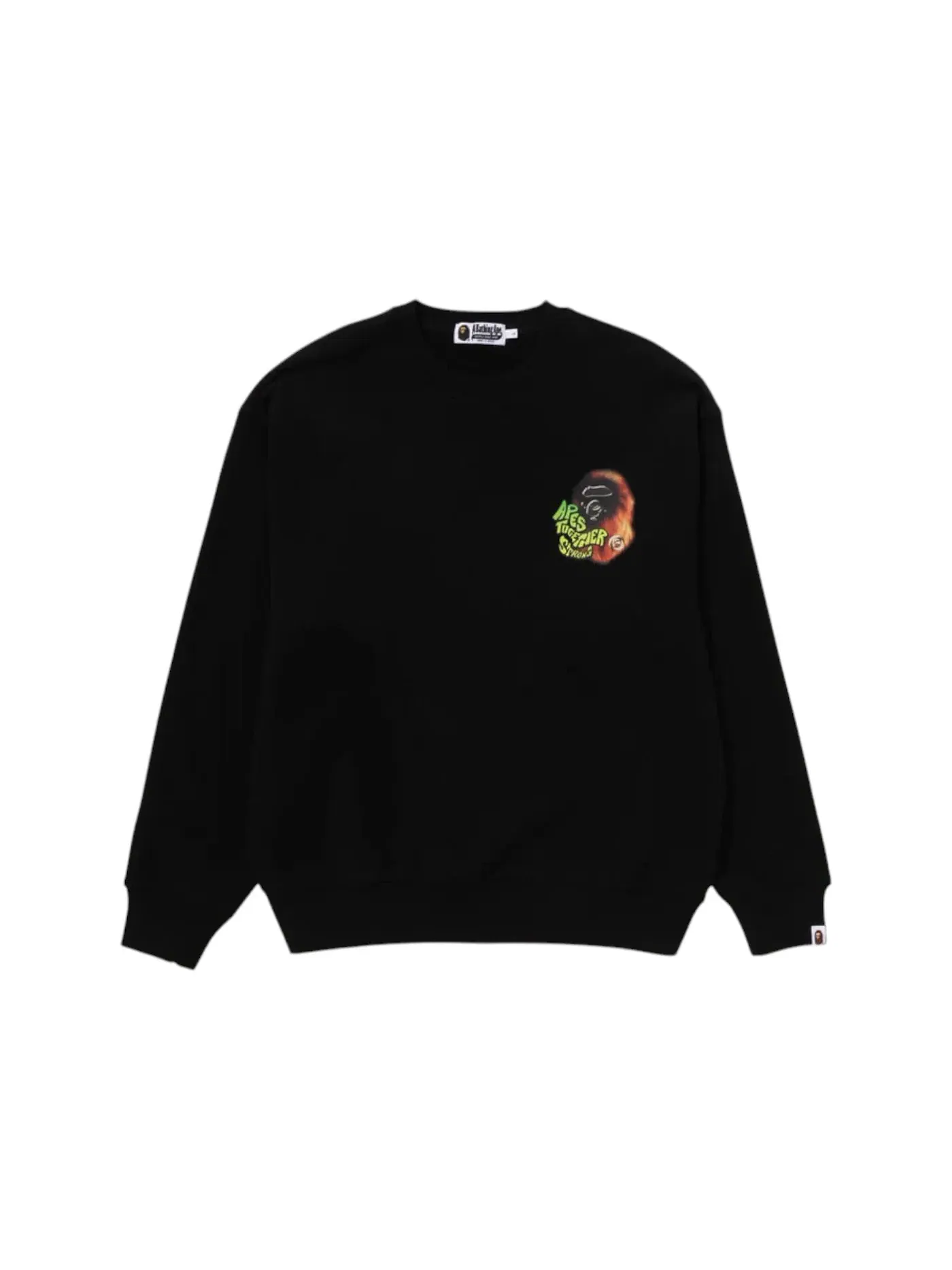 Мужской свитшот с принтом BAPE Sport Graphic Crewneck — изображение 2 из 2, черный
