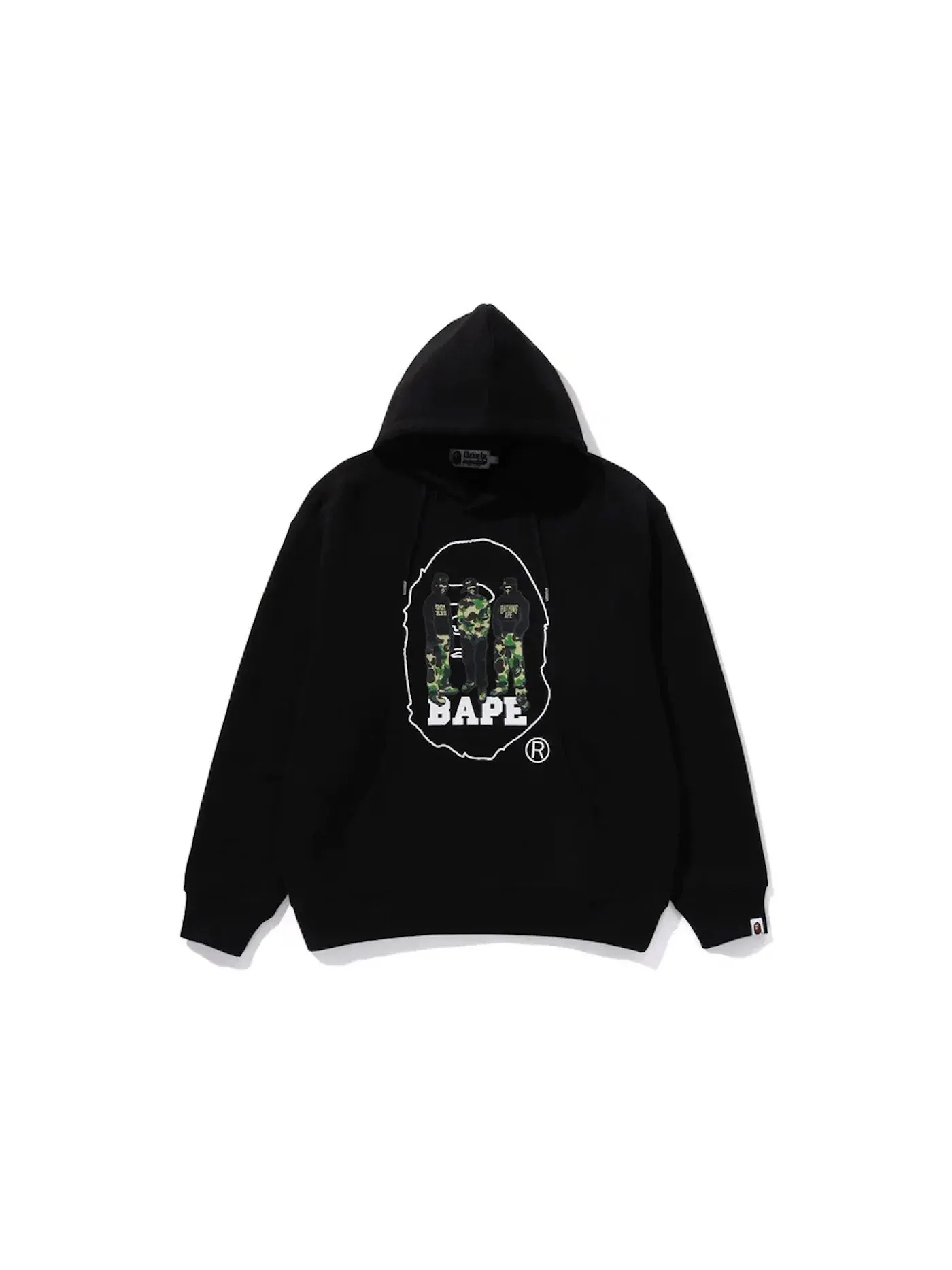 Мужской пуловер с капюшоном с принтом BAPE Hoodie — изображение 1 из 1, черный