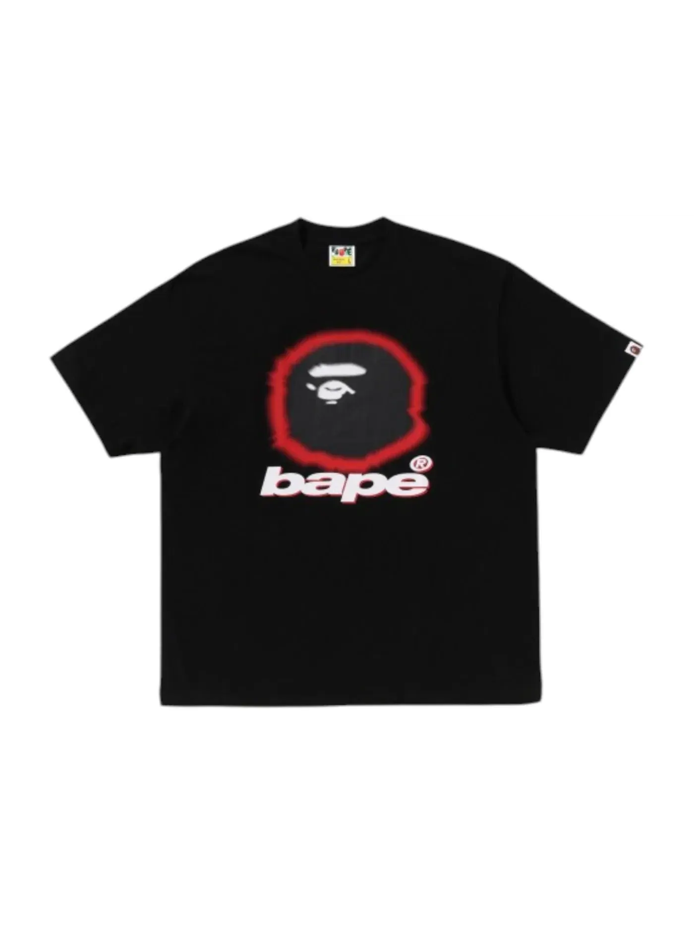 Мужская футболка с принтом Spray Ape Head Tee BAPE — изображение 1 из 2, черный