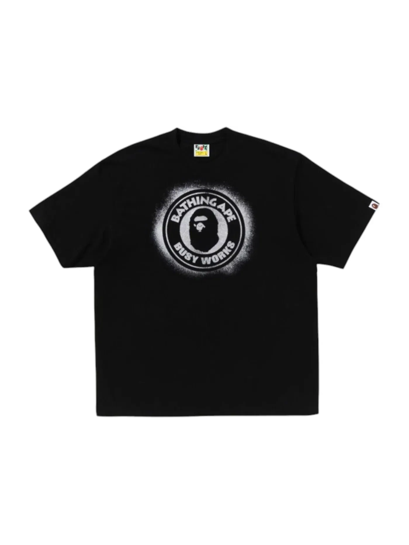 Мужская футболка с принтом BAPE Spray Print Busy Works Relaxed Fit Tee BAPE — изображение 1 из 1, черный