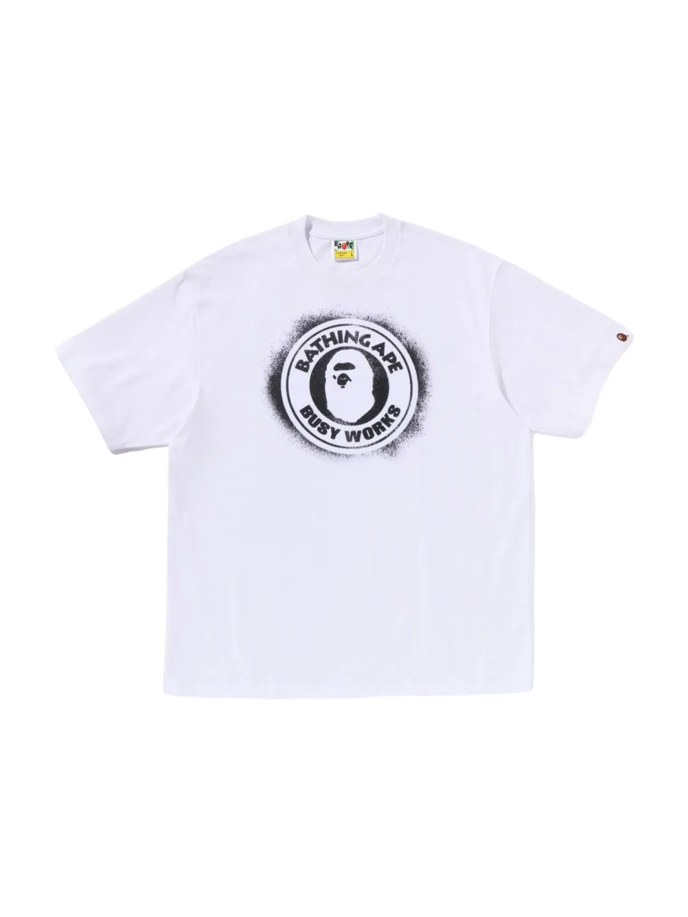 Мужская футболка с принтом BAPE Spray Print Busy Works Relaxed Fit Tee — изображение 1 из 1, белый