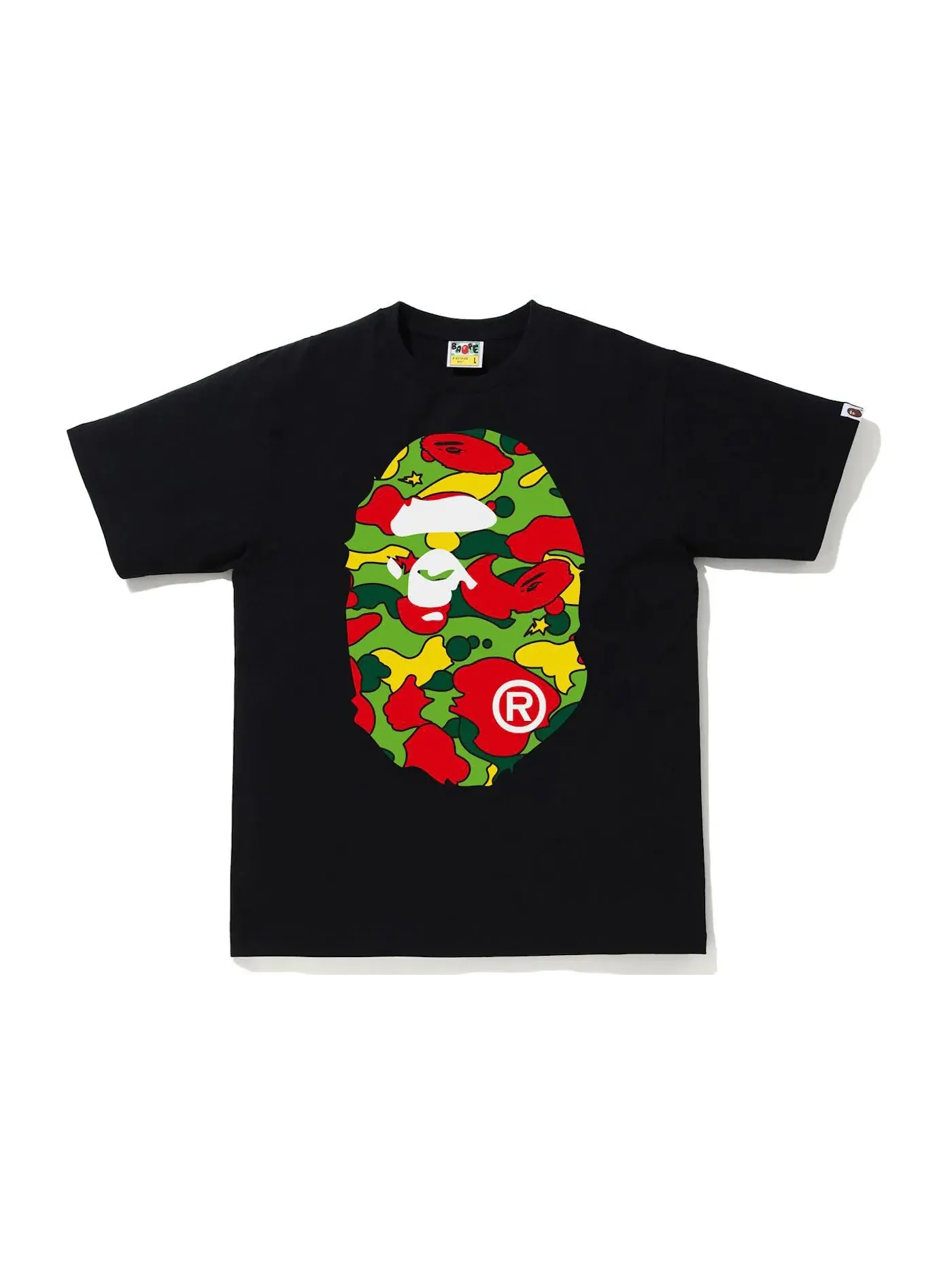 Мужская футболка с принтом BAPE Sta Camo Big Ape Head Tee BAPE — изображение 1 из 2, черный/мульти