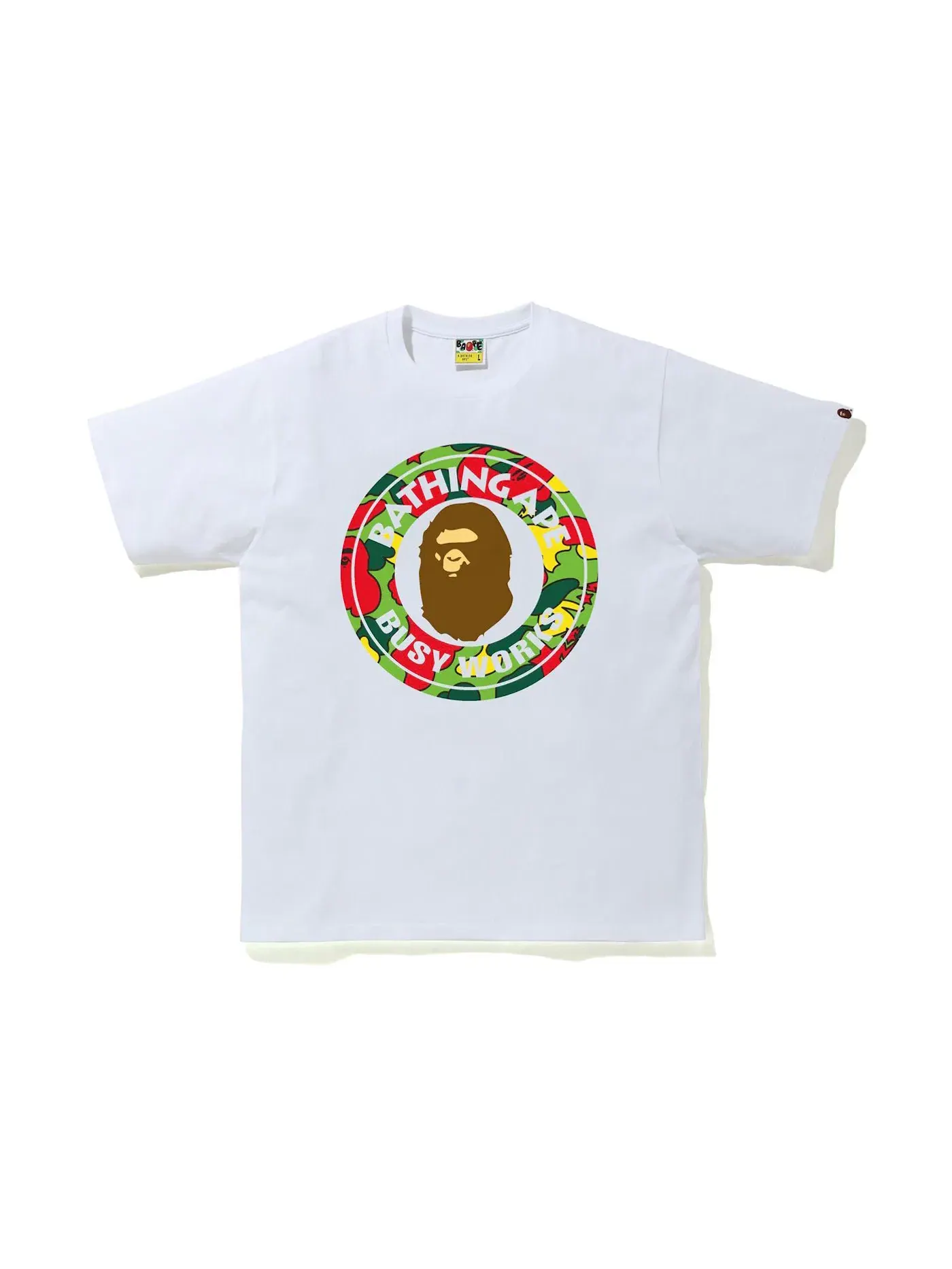 Мужская футболка с принтом Busy Works BAPE — изображение 1 из 1, белый/мульти