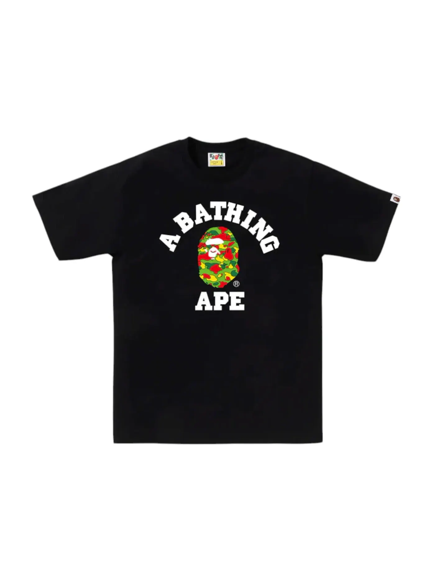 Мужская футболка с принтом BAPE Sta Camo College Bapec Tee BAPE — изображение 1 из 1, черный
