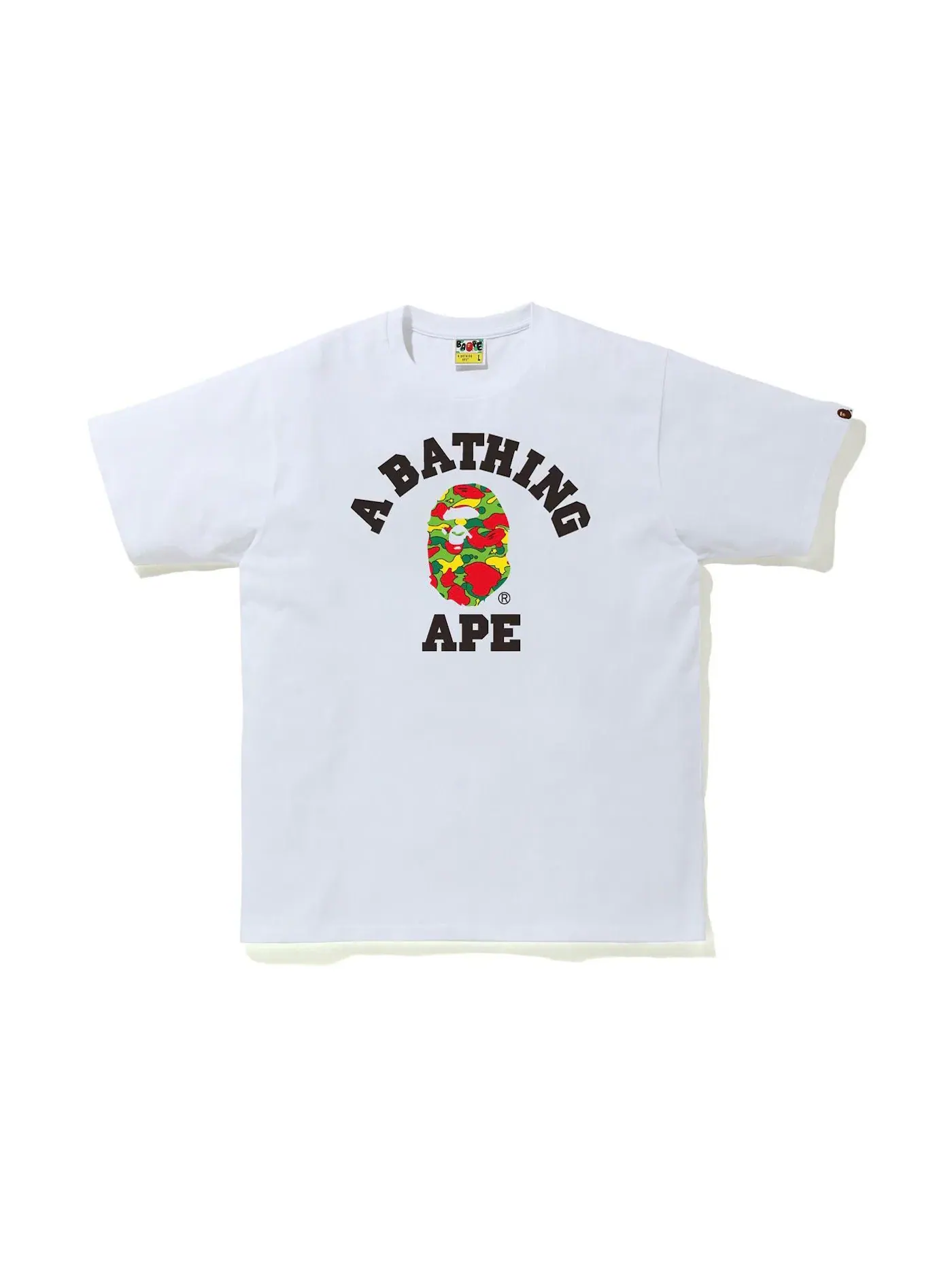 Мужская футболка с принтом BAPE Sta Camo College Tee BAPE — изображение 1 из 1, белый мульти