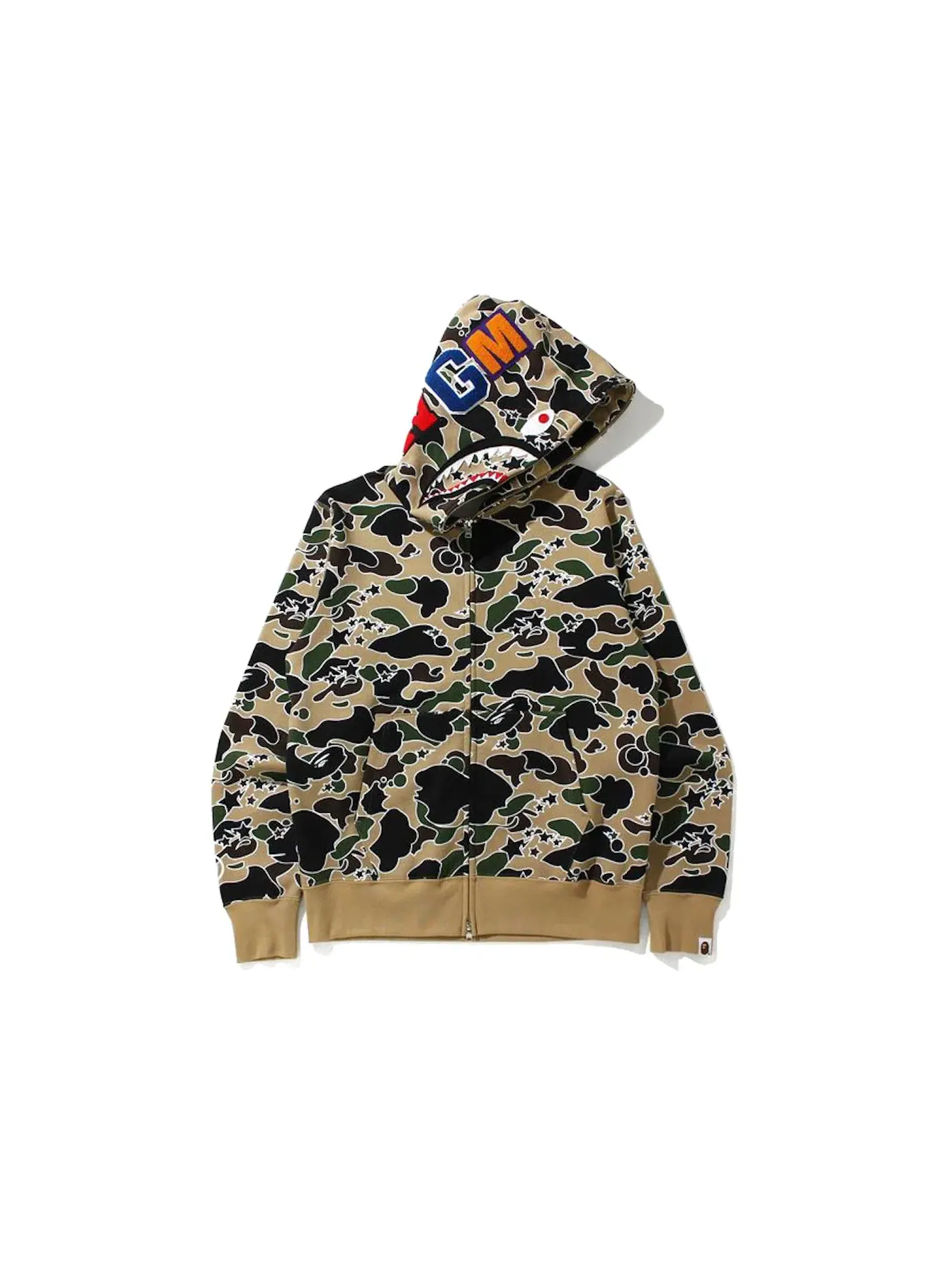 Мужская худи BAPE Sta Camo Shark Full Zip Hoodie BAPE — изображение 1 из 2, желтый
