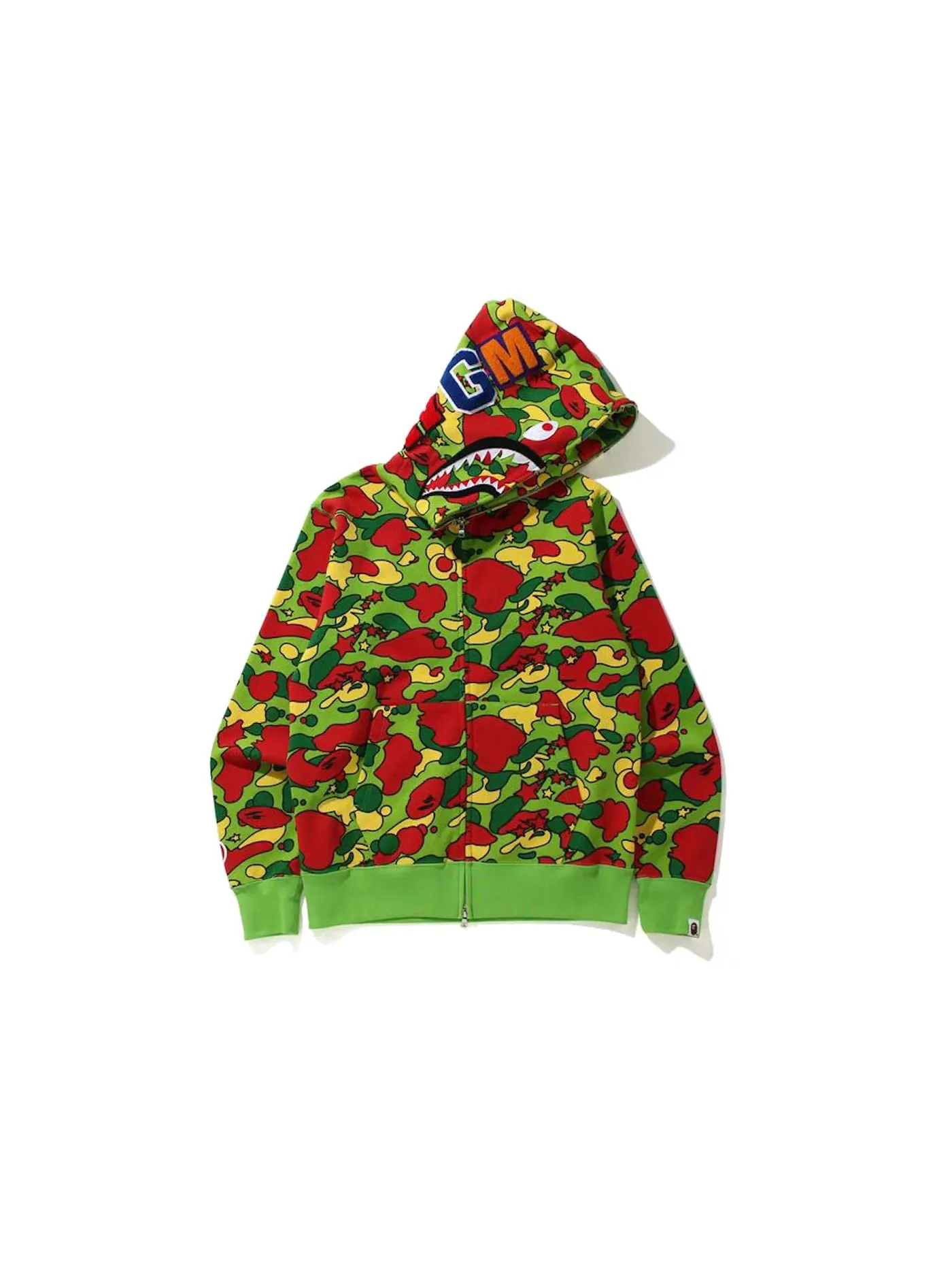 Мужская худи с принтом Shark BAPE — изображение 1 из 2, зеленый