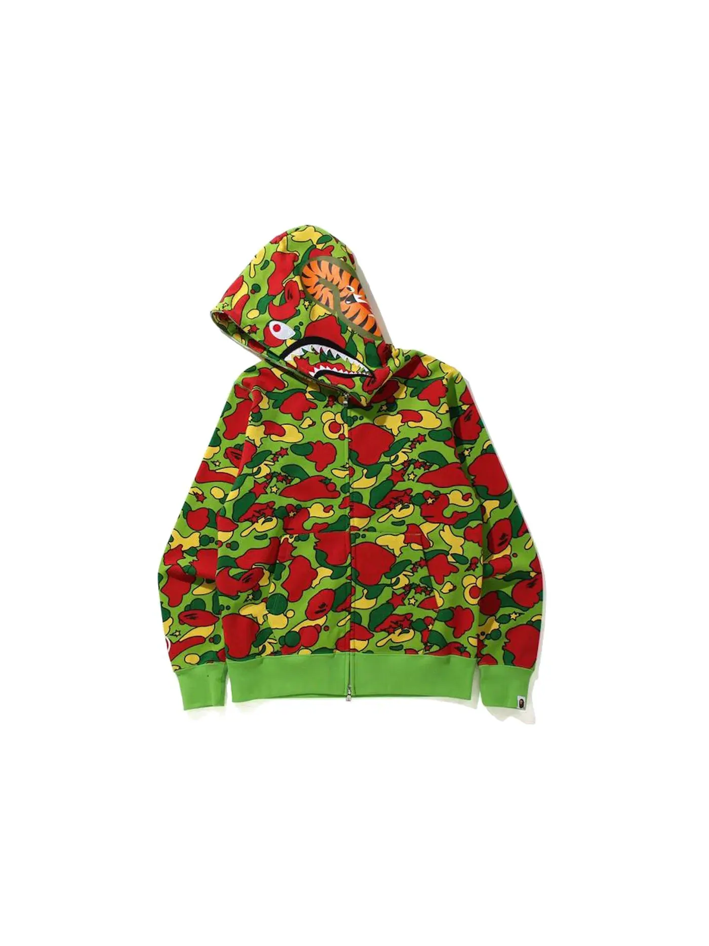 Мужская худи с принтом Shark BAPE — изображение 2 из 2, зеленый