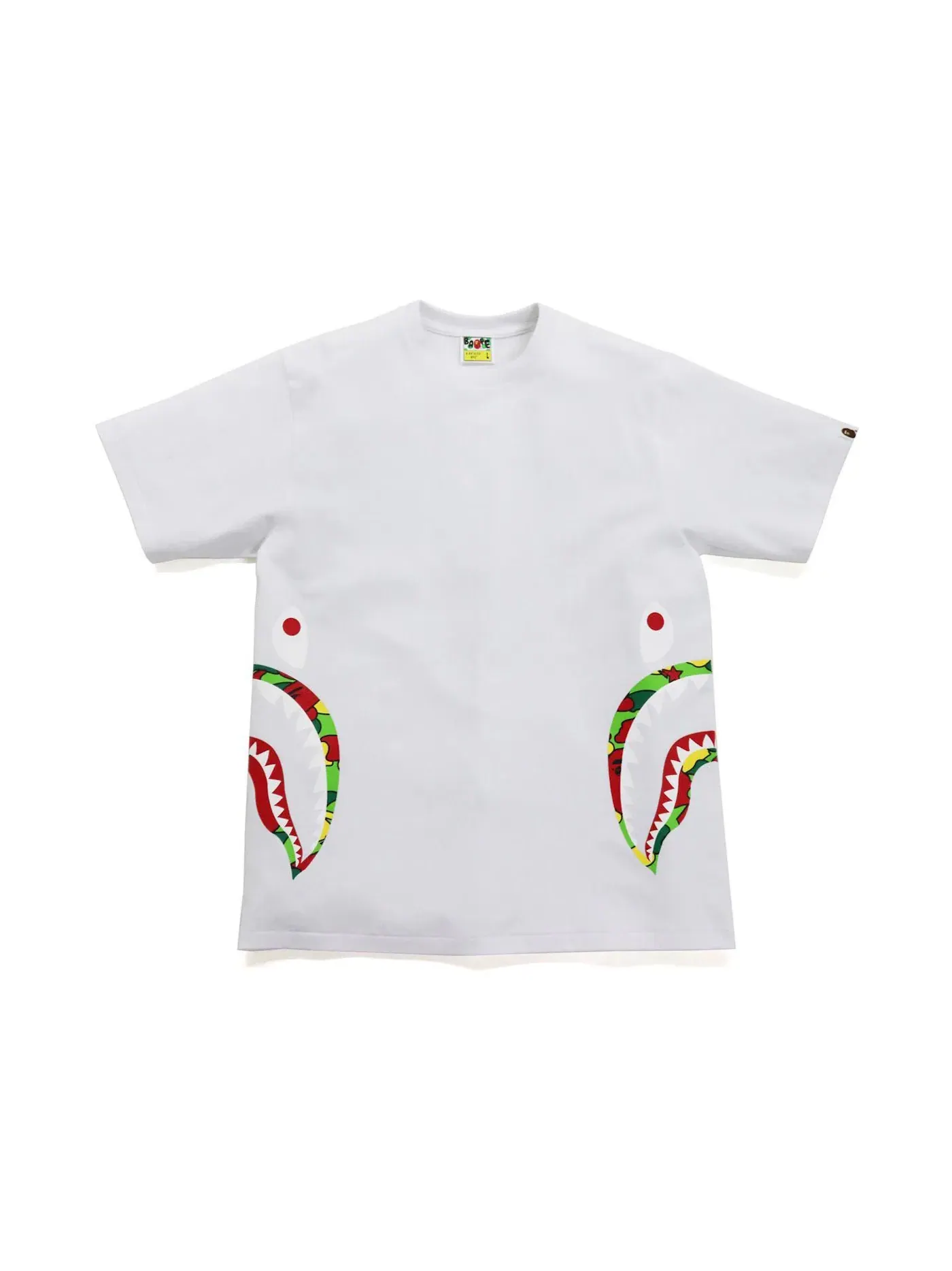 Мужская футболка с принтом BAPE Sta Camo Side Shark Tee BAPE — изображение 1 из 2, белый мульти