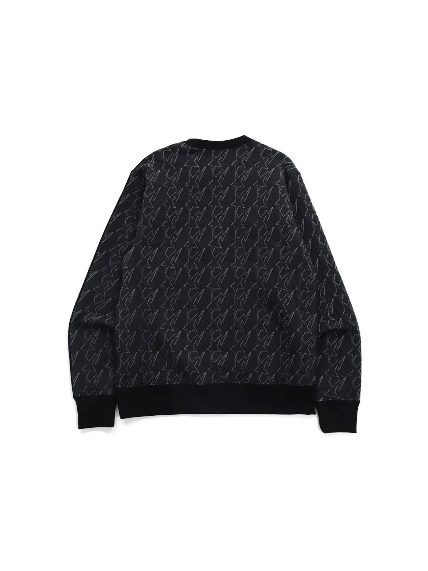Мужской свитшот BAPE Sta Jacquard Relaxed Fit Crewneck Black — изображение 2 из 2, черный