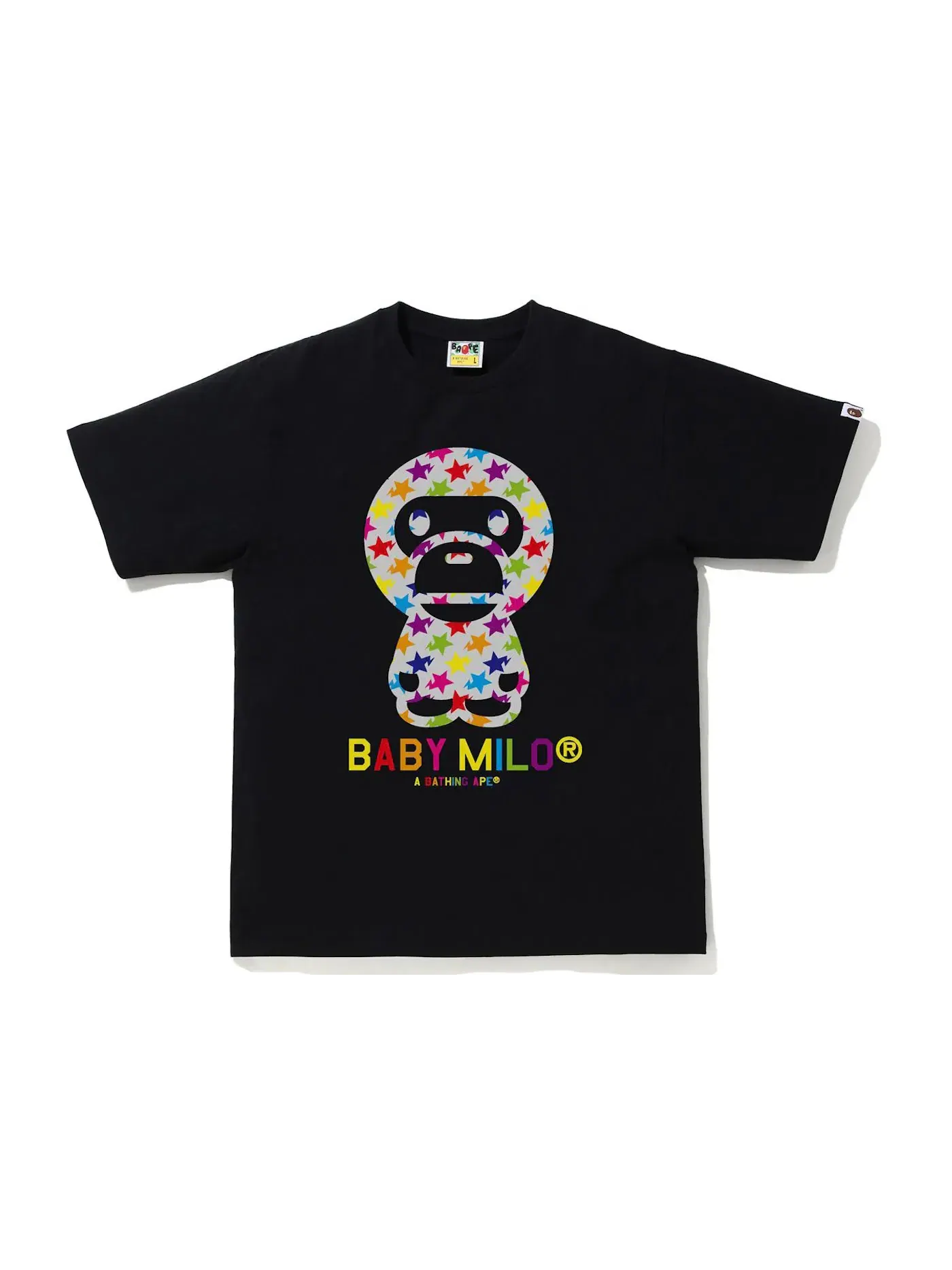 Мужская футболка с принтом BAPE Sta Pattern Baby Milo Tee BAPE — изображение 1 из 1, черный