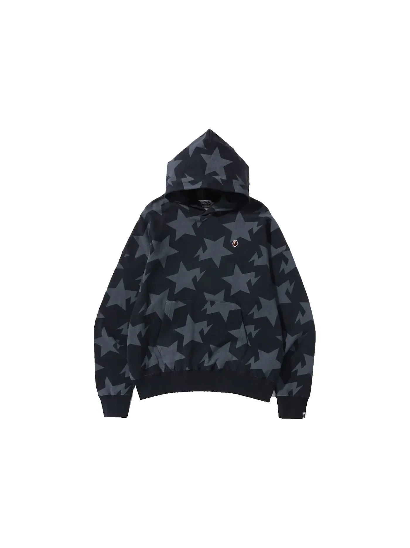 Мужской худи свободного кроя с принтом BAPE Sta Pattern BAPE — изображение 1 из 1, черный