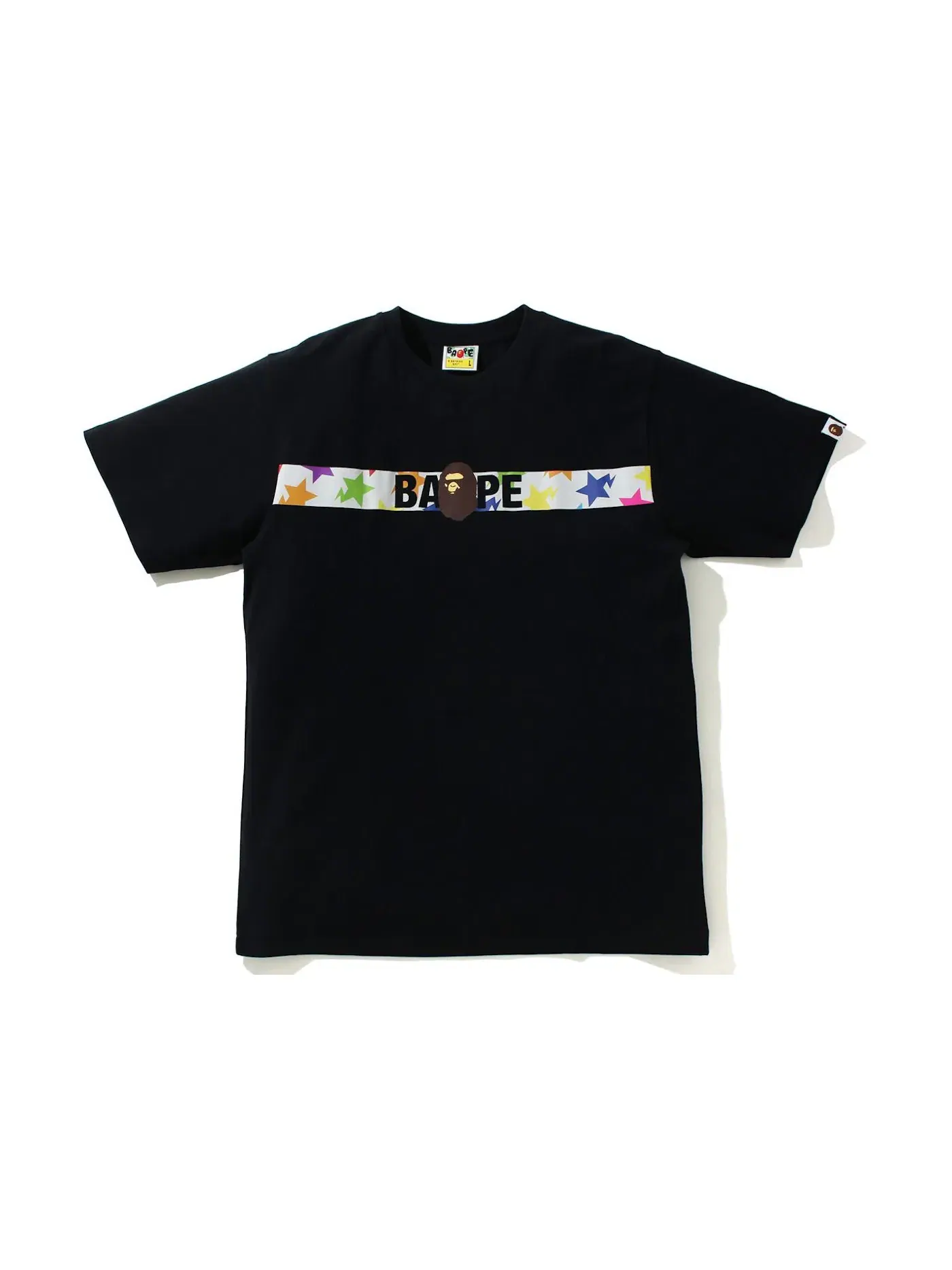 Мужская футболка с принтом BAPE Sta Pattern Tape Ape Head Tee BAPE — изображение 1 из 2, черный