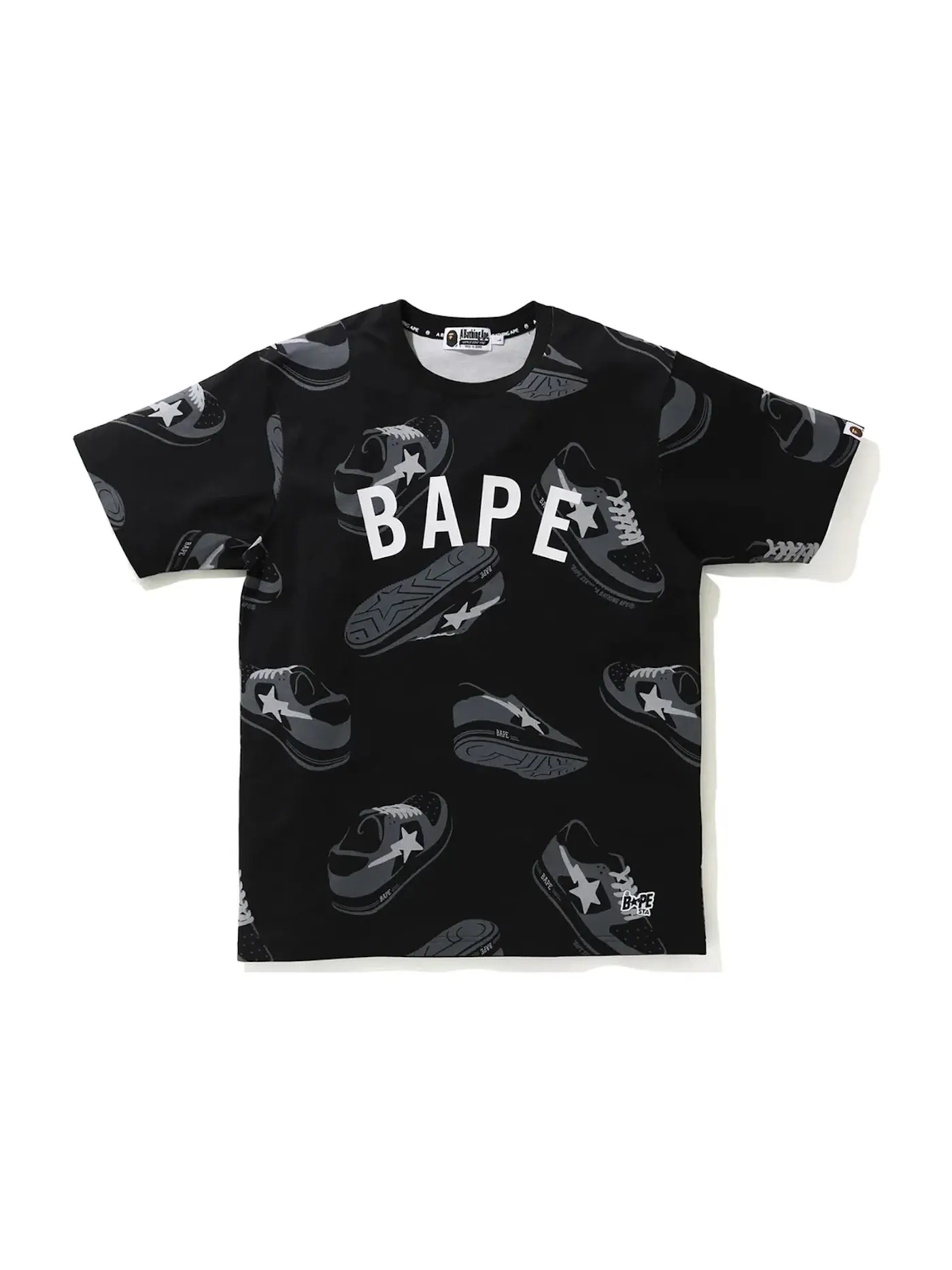 Мужская футболка с принтом BAPE Sta Random Tee BAPE — изображение 1 из 2, черный