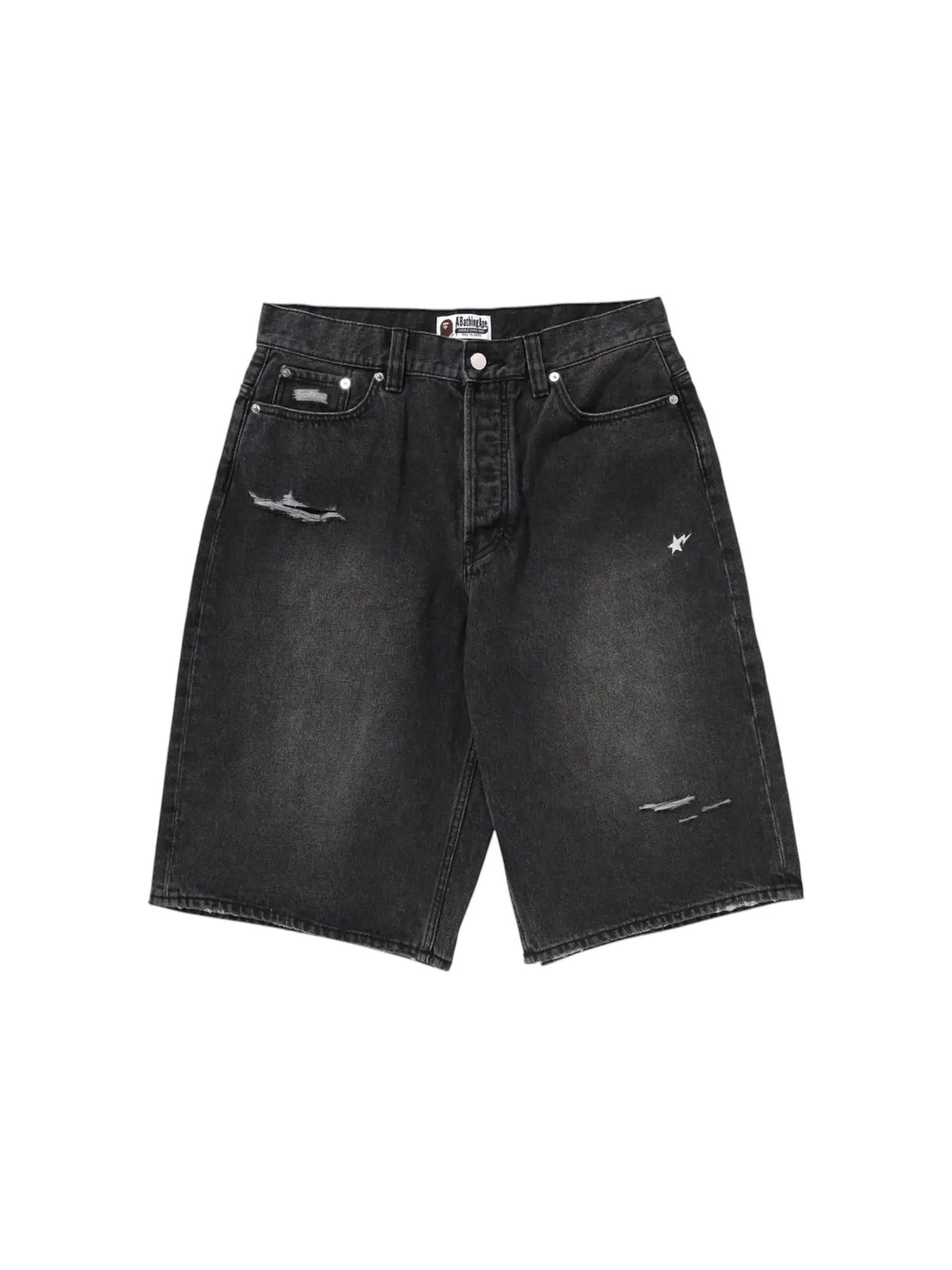 Мужские шорты свободного кроя BAPE Sta Relaxed Fit Denim Shorts BAPE — изображение 1 из 1, черный