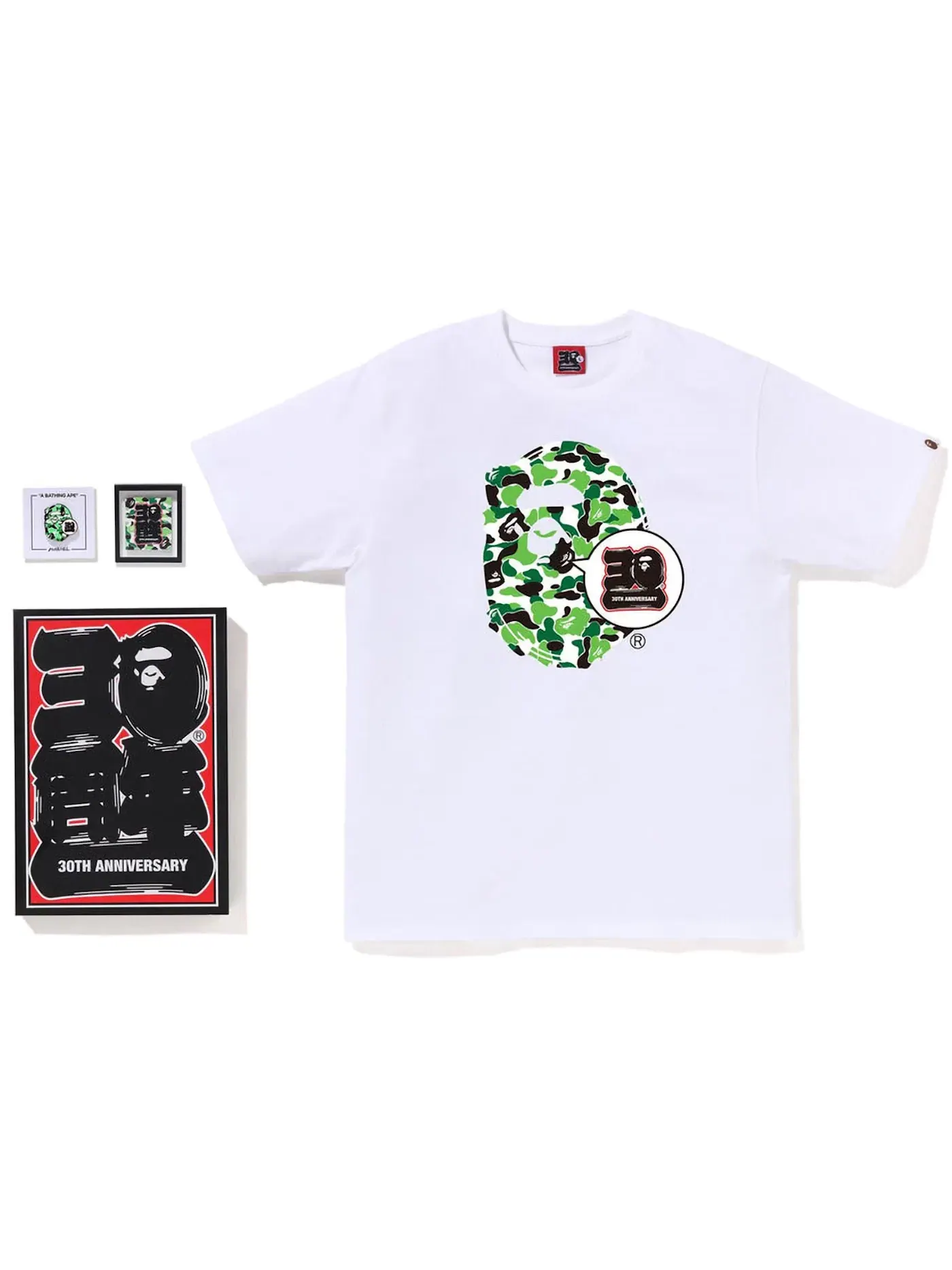 Мужской комплект футболок с принтом 30th Anniversary Ape Head Tee Set BAPE — изображение 1 из 2, белый