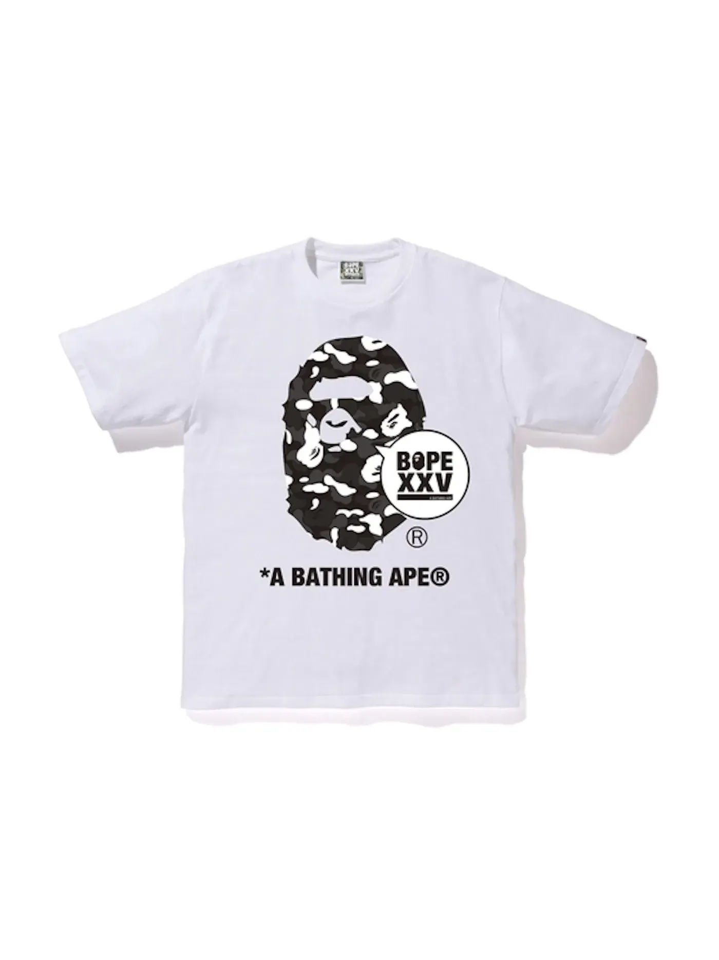 Мужская футболка с принтом BAPE Store DSMG XXV Ape Head Tee BAPE — изображение 1 из 1, белый