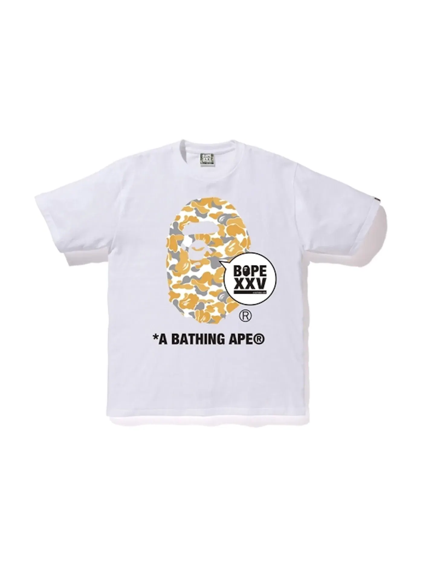 Мужская футболка с принтом BAPE Store Fukuoka XXV Ape Head BAPE — изображение 1 из 1, белый